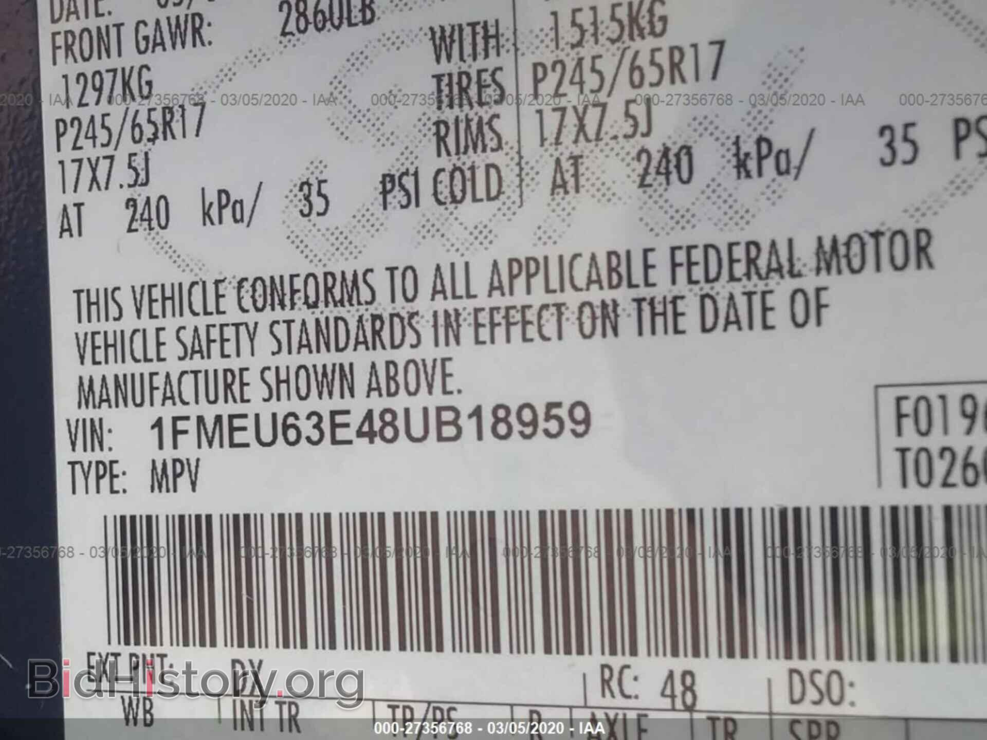 2008 FORD EXPLORER - VIN: 1FMEU63E48UB18959 - Photo 9