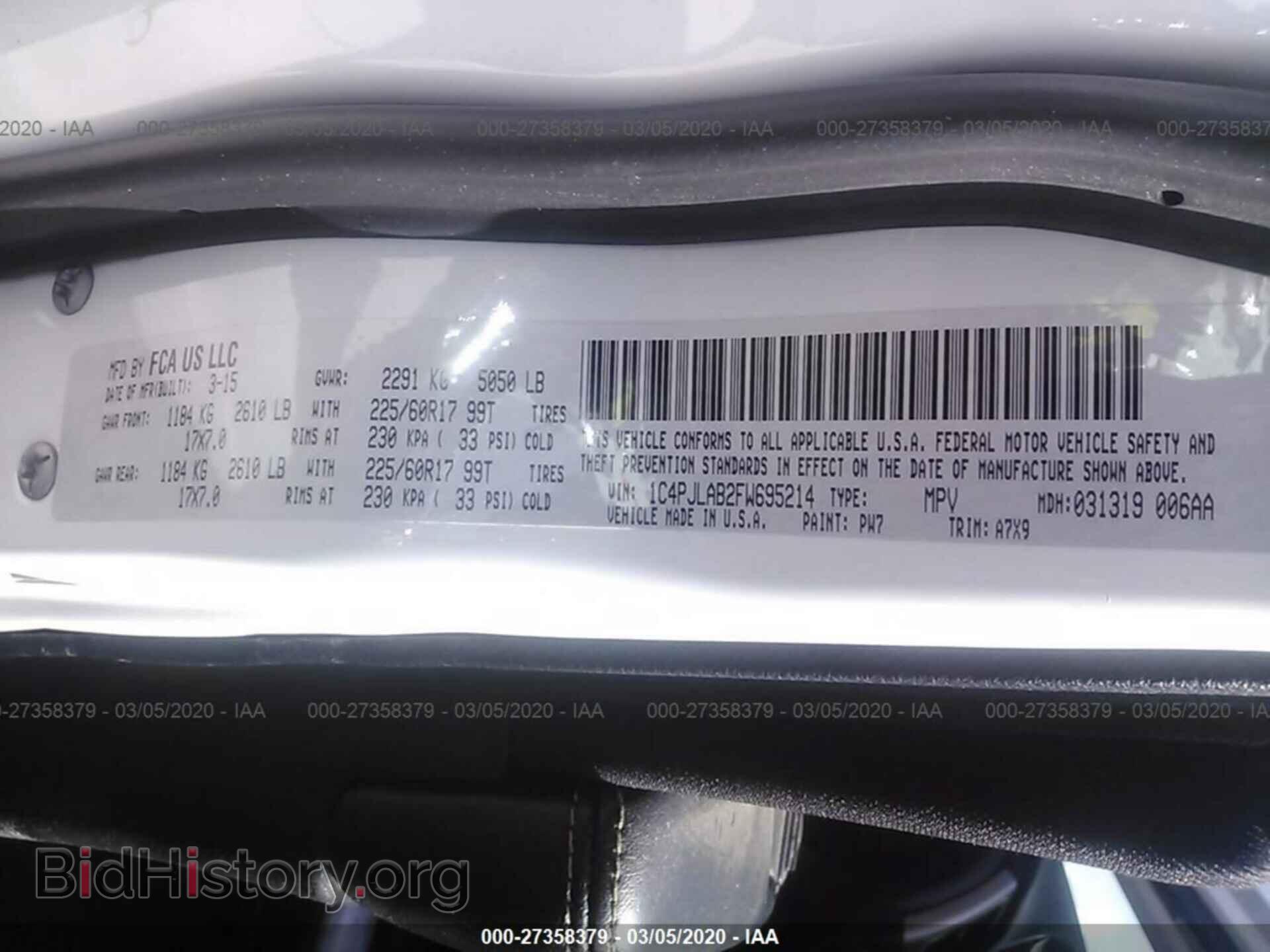 2015 JEEP CHEROKEE - VIN: 1C4PJLAB2FW695214 - Фото 9