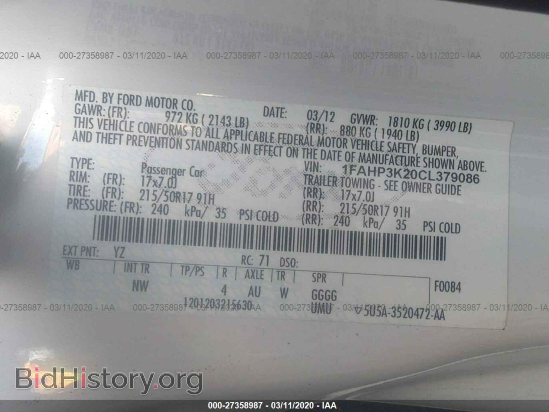 2012 FORD FOCUS - VIN: 1FAHP3K20CL379086 - Photo 9