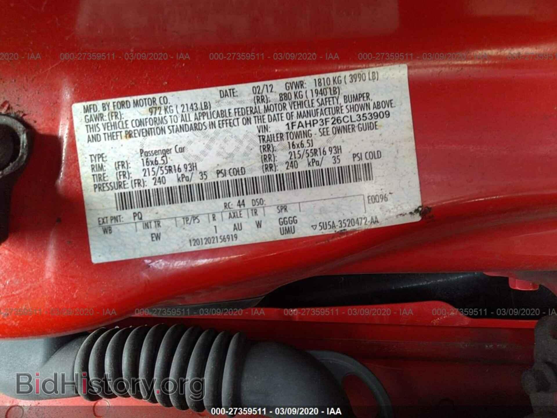 2012 FORD FOCUS - VIN: 1FAHP3F26CL353909 - Photo 9