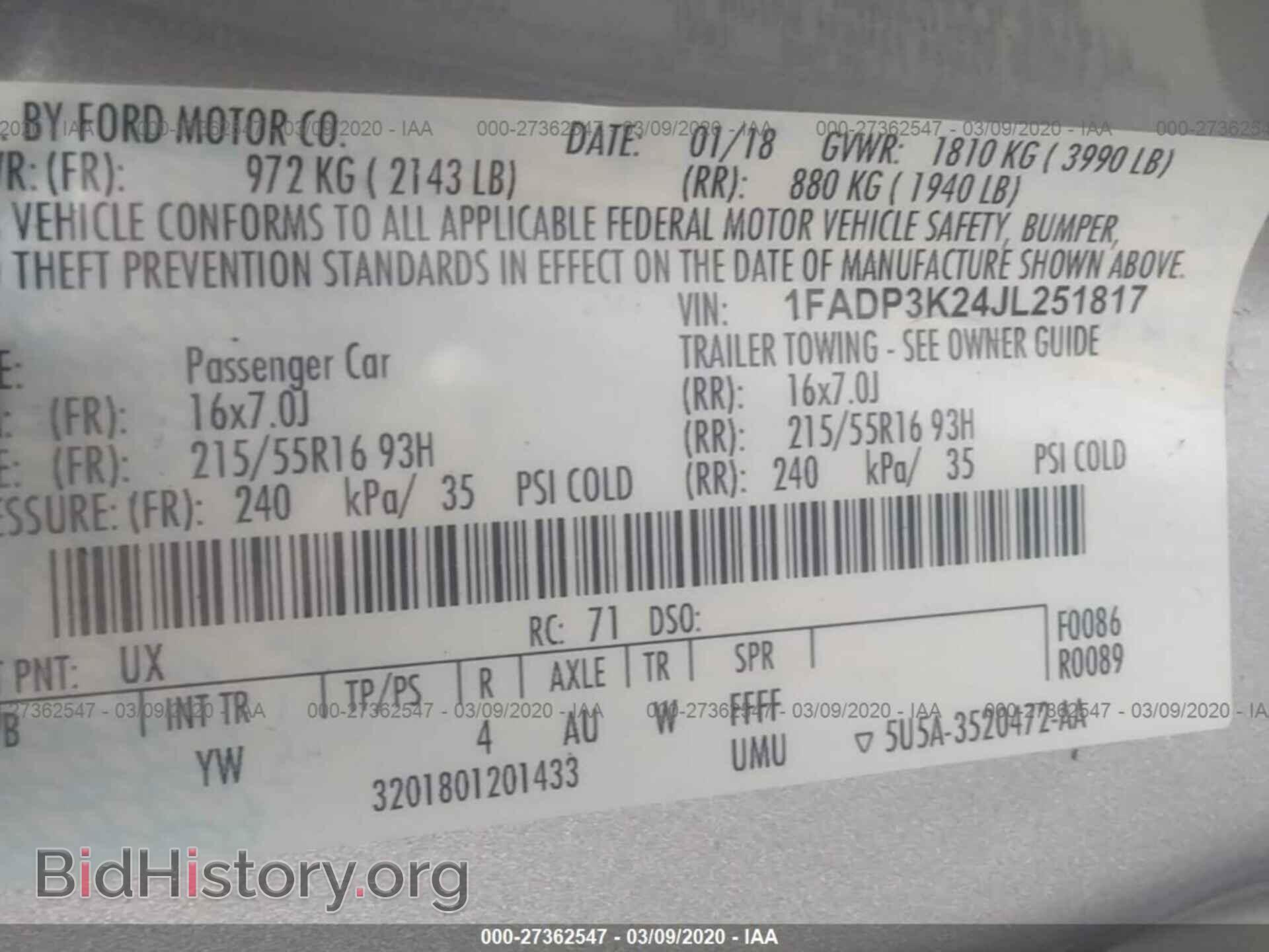 2018 FORD FOCUS - VIN: 1FADP3K24JL251817 - Фото 9