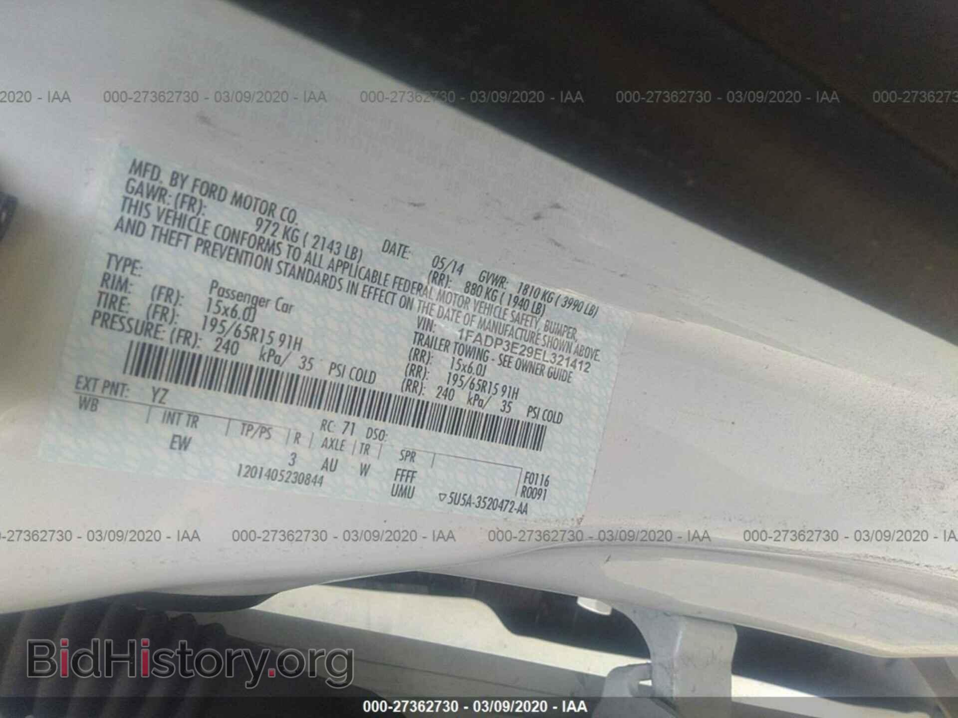 2014 FORD FOCUS - VIN: 1FADP3E29EL321412 - Фото 9