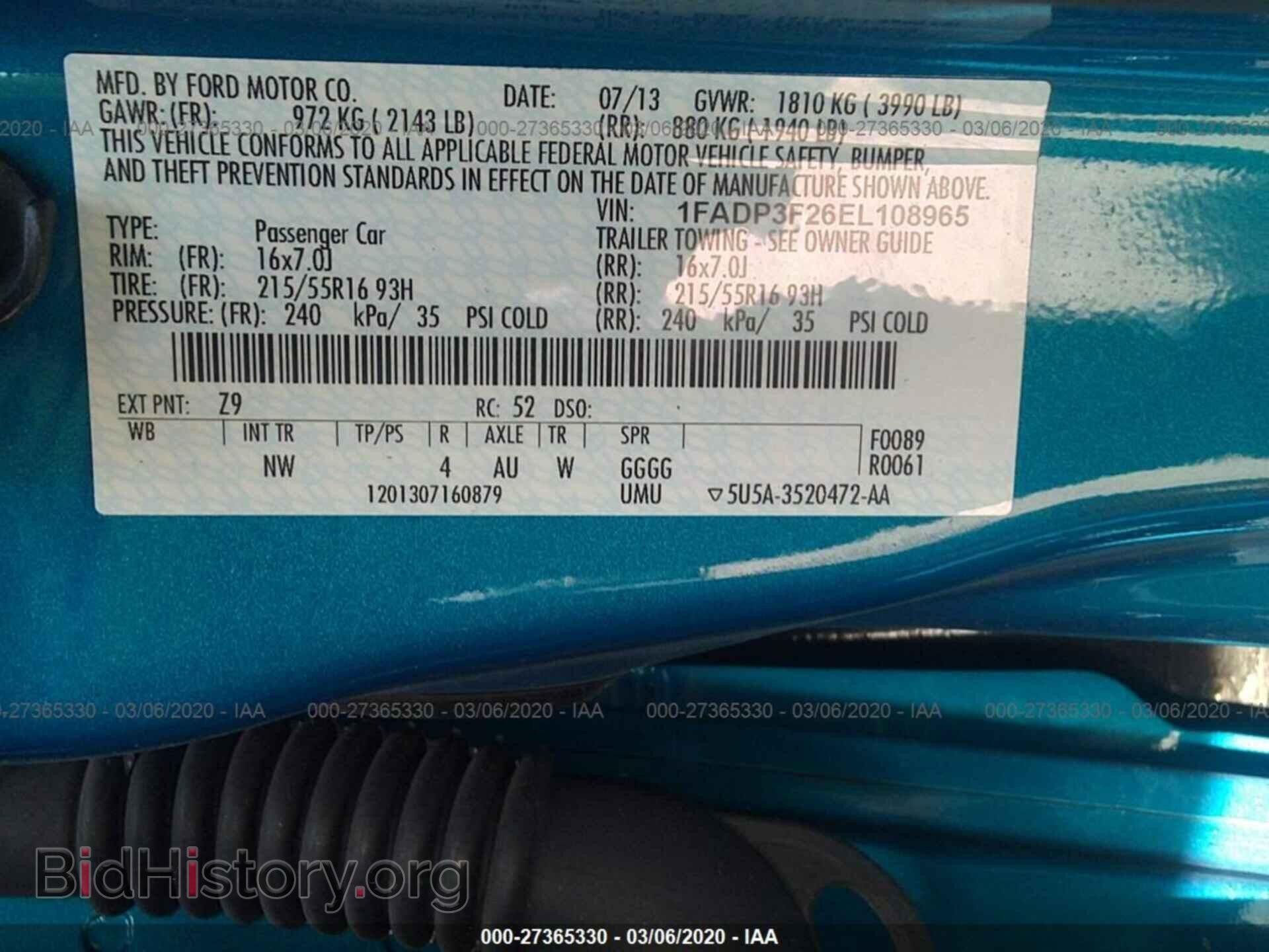 2014 FORD FOCUS - VIN: 1FADP3F26EL108965 - Фото 9