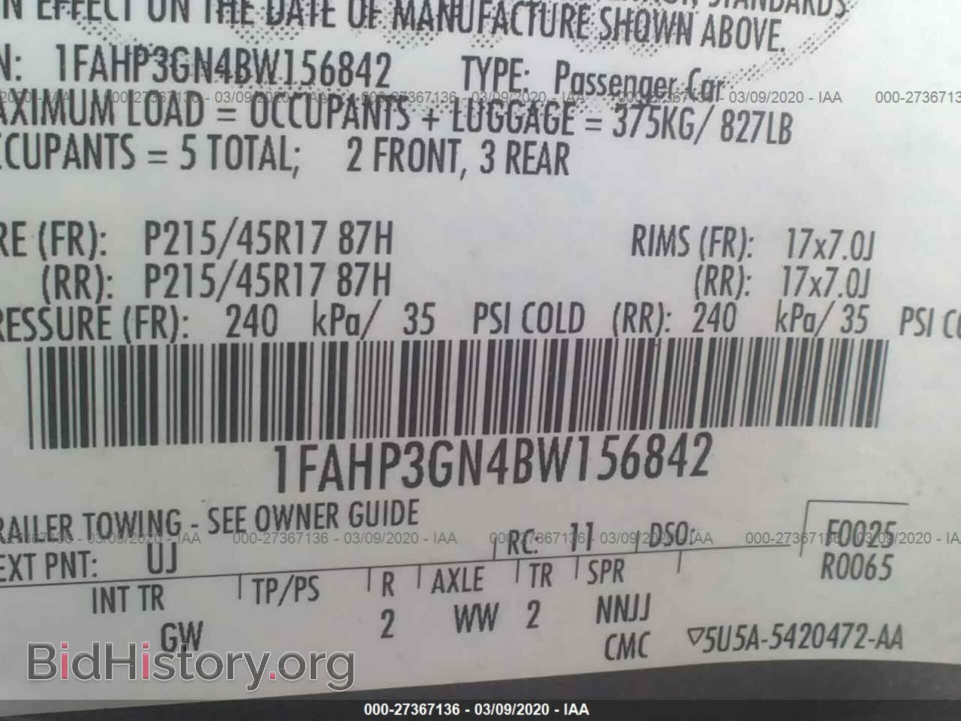 2011 FORD FOCUS - VIN: 1FAHP3GN4BW156842 - Фото 9