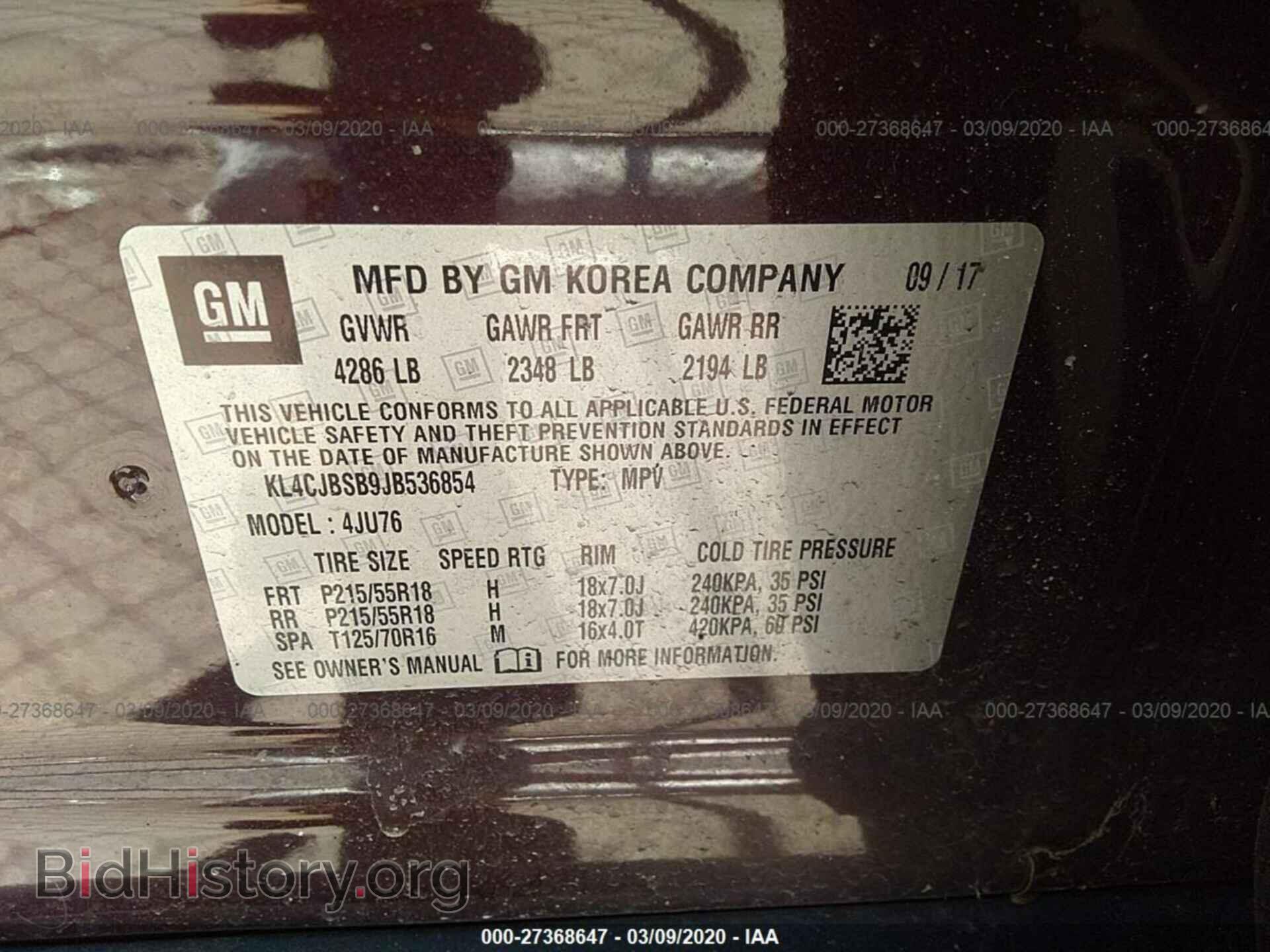 2018 BUICK ENCORE - VIN: KL4CJBSB9JB536854 - Photo 9