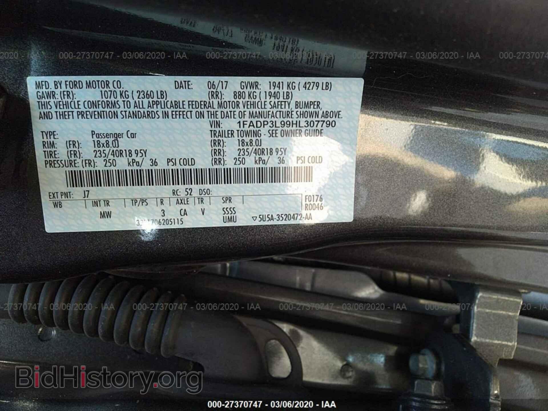 2017 FORD FOCUS - VIN: 1FADP3L99HL307790 - Фото 9