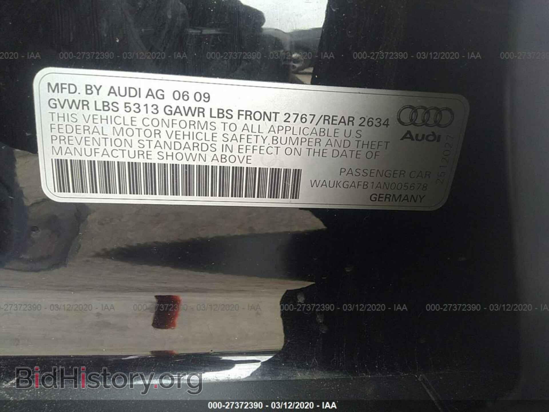 2010 AUDI A6 - VIN: WAUKGAFB1AN005678 - Фото 9