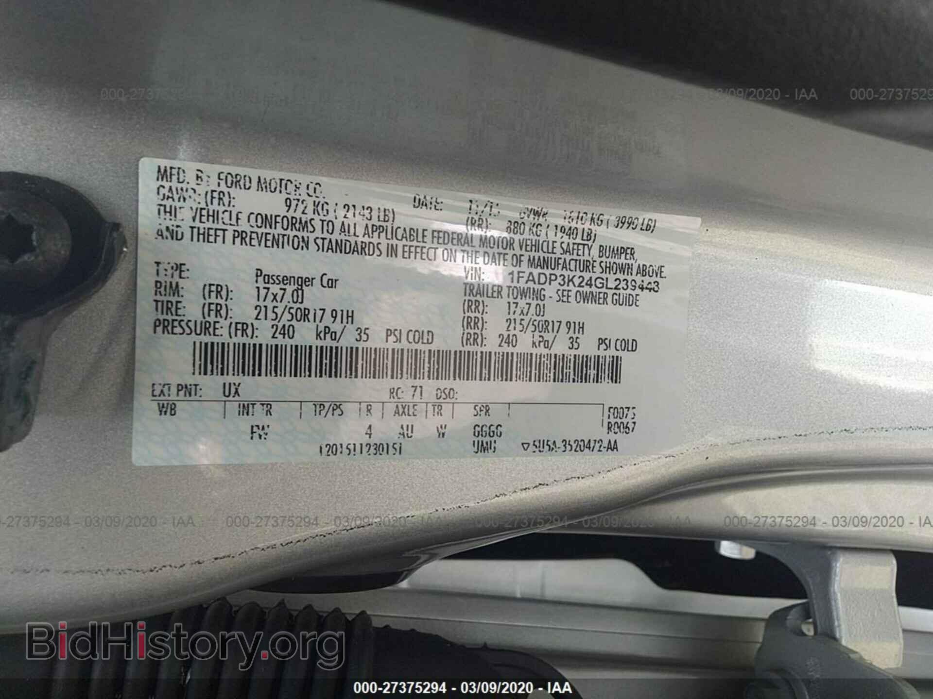2016 FORD FOCUS - VIN: 1FADP3K24GL239448 - Photo 9