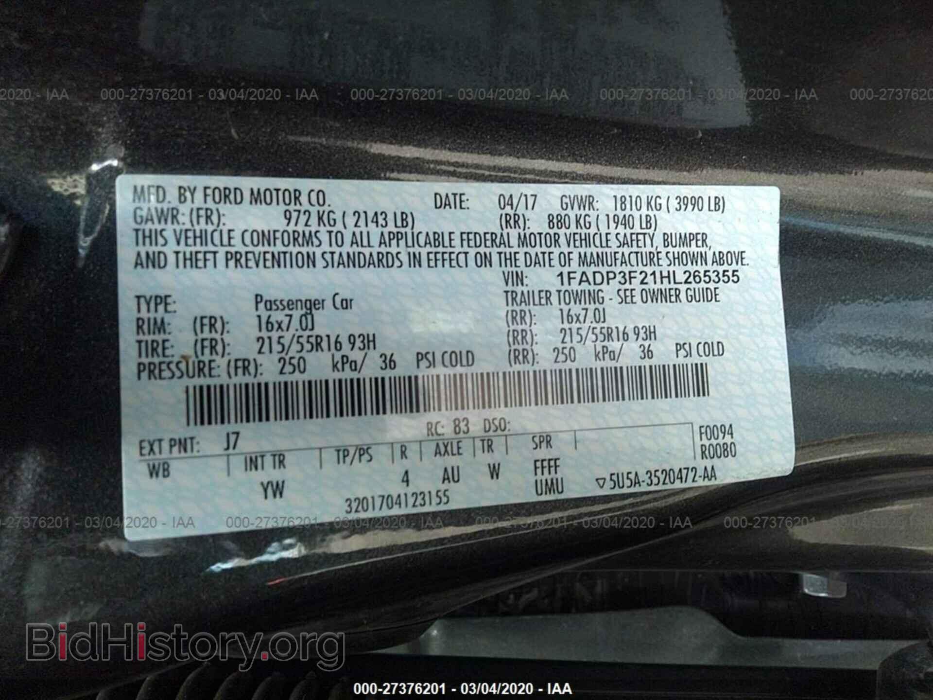 2017 FORD FOCUS - VIN: 1FADP3F21HL265355 - Photo 9