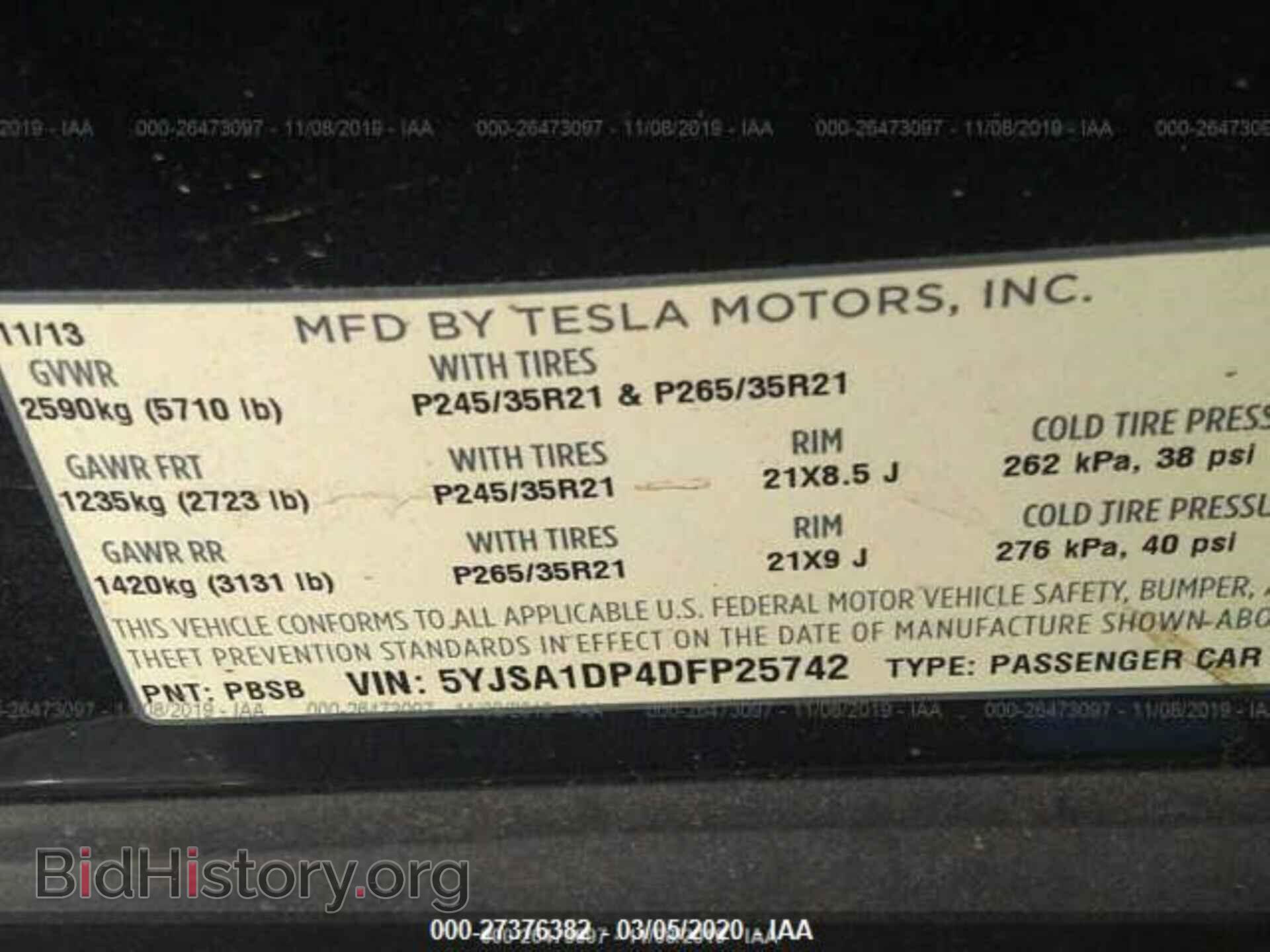 2013 TESLA MODEL S - VIN: 5YJSA1DP4DFP25742 - Photo 9