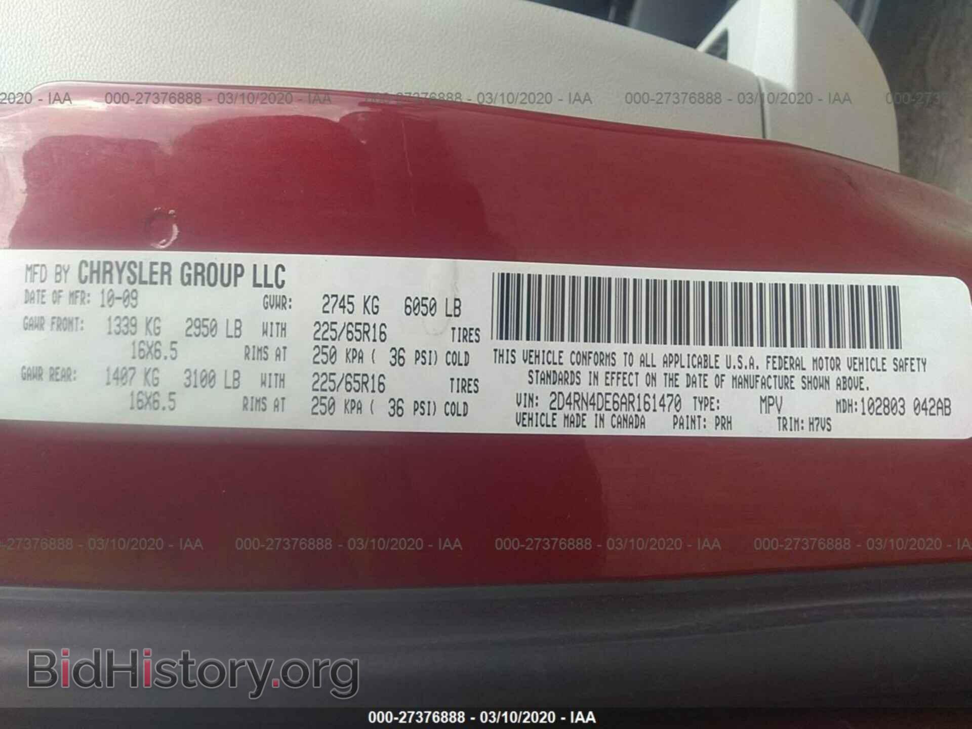 2010 DODGE GRAND CARAVAN - VIN: 2D4RN4DE6AR161470 - Фото 9