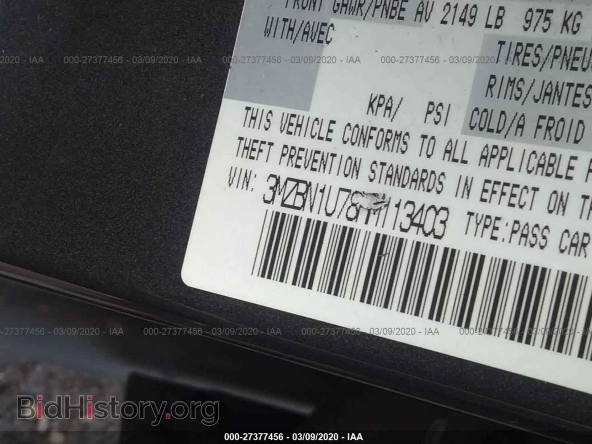 2017 MAZDA 3 - VIN: 3MZBN1U78HM113403 - Фото 9