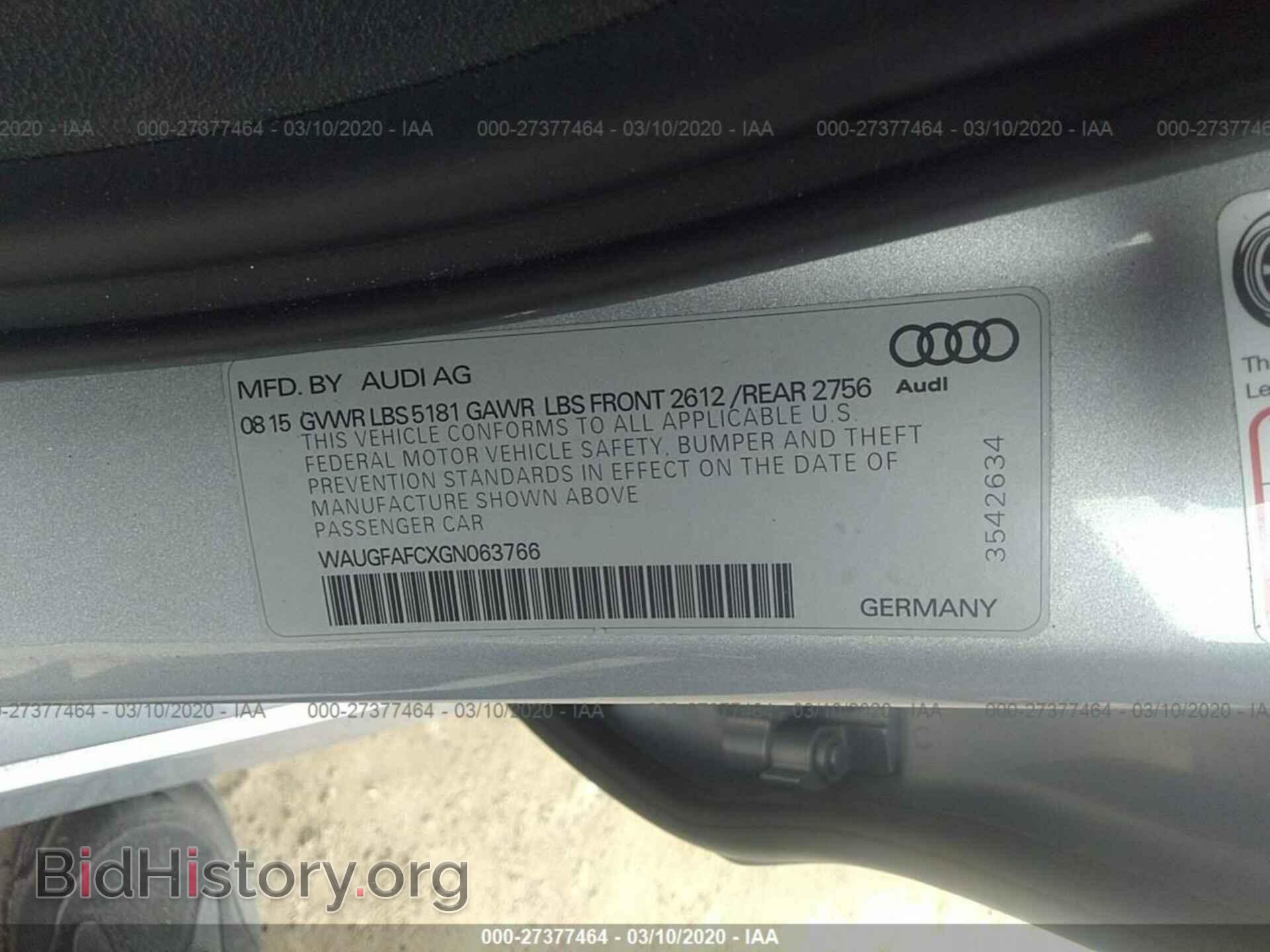 2016 AUDI A6 - VIN: WAUGFAFCXGN063766 - Photo 9