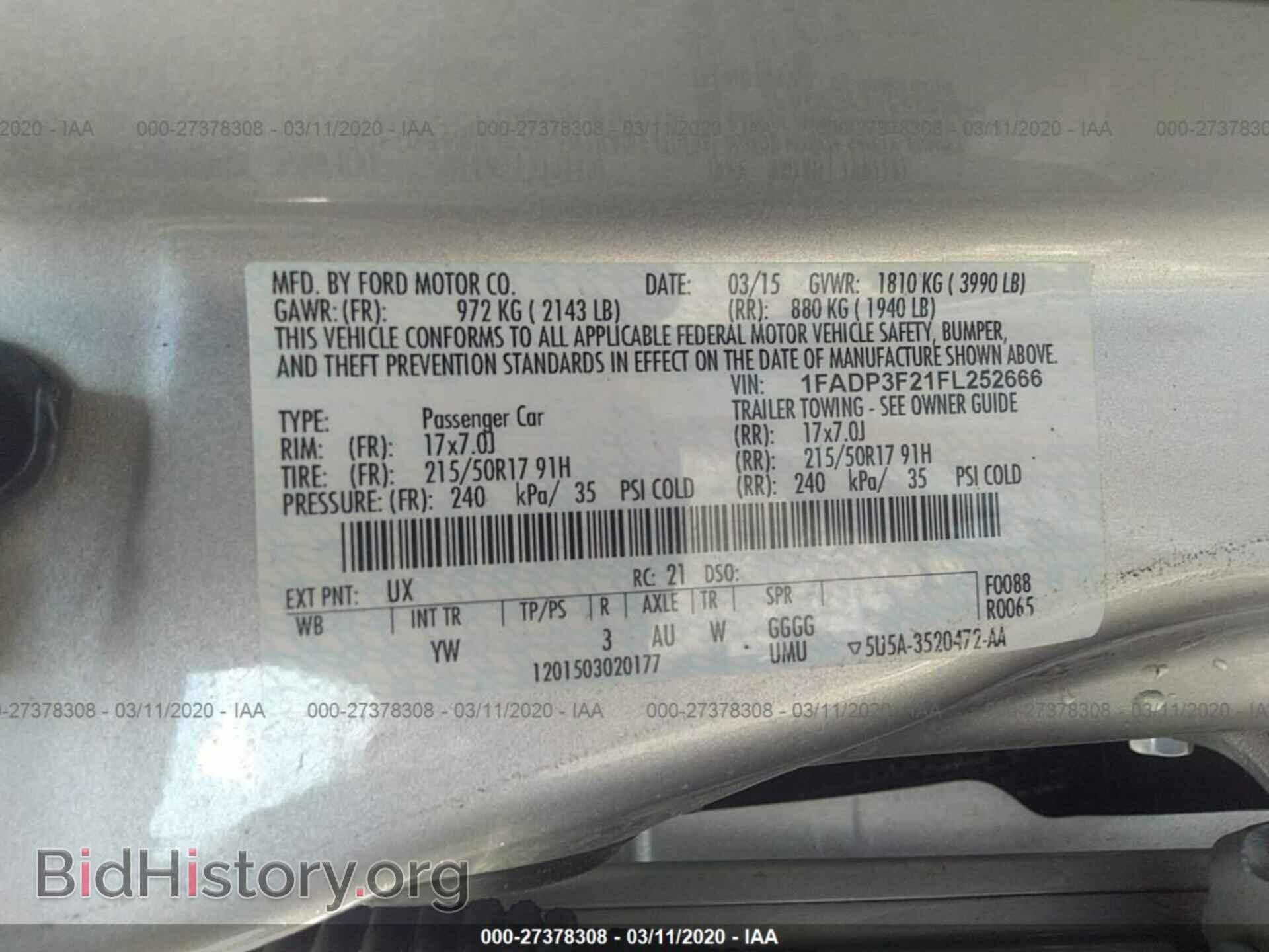 2015 FORD FOCUS - VIN: 1FADP3F21FL252666 - Фото 9
