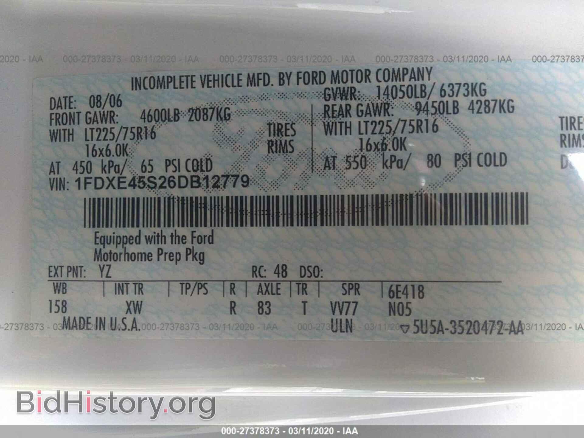2006 FORD ECONOLINE - VIN: 1FDXE45S26DB12779 - Фото 9