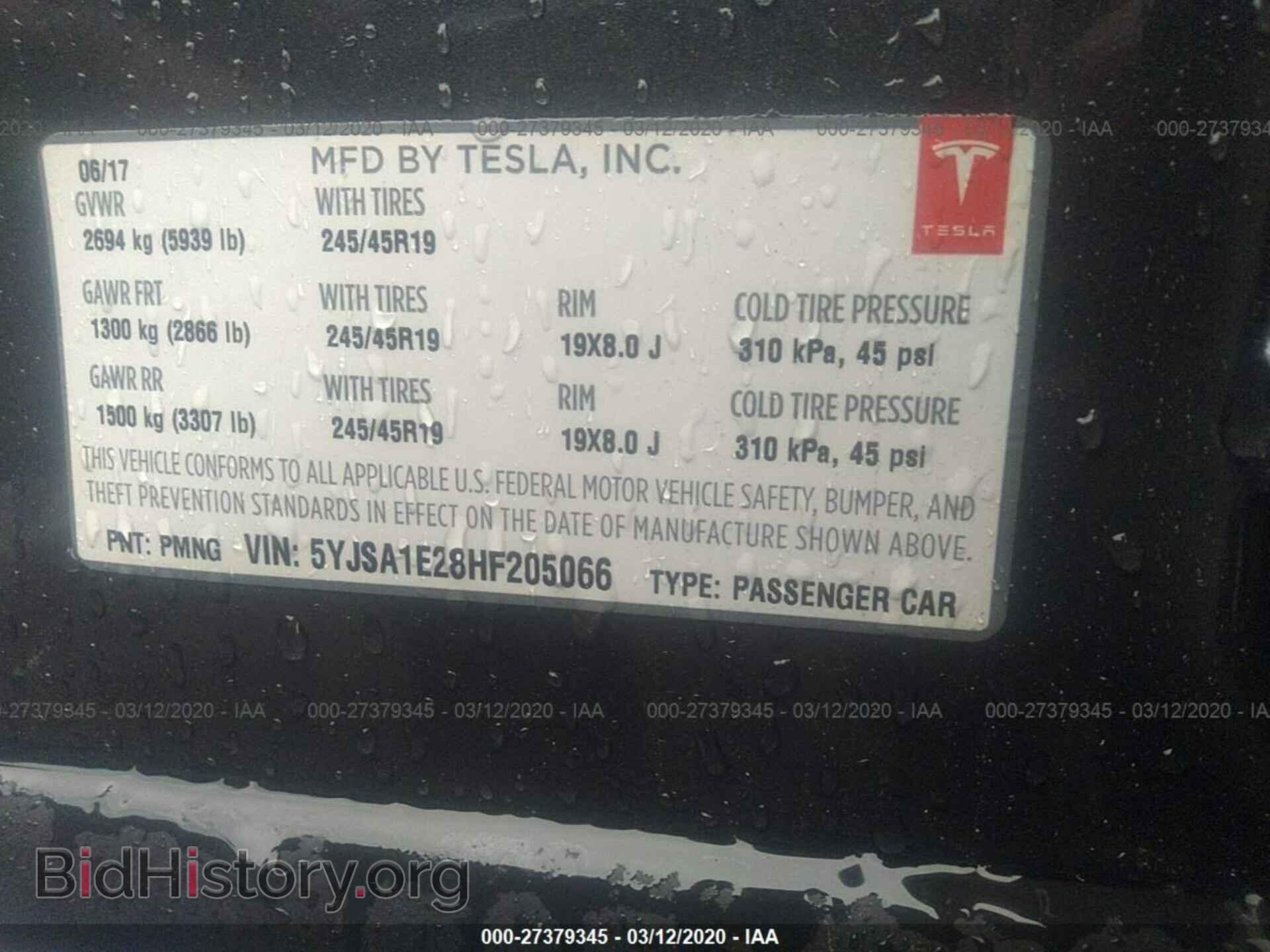2017 TESLA MODEL S - VIN: 5YJSA1E28HF205066 - Photo 9