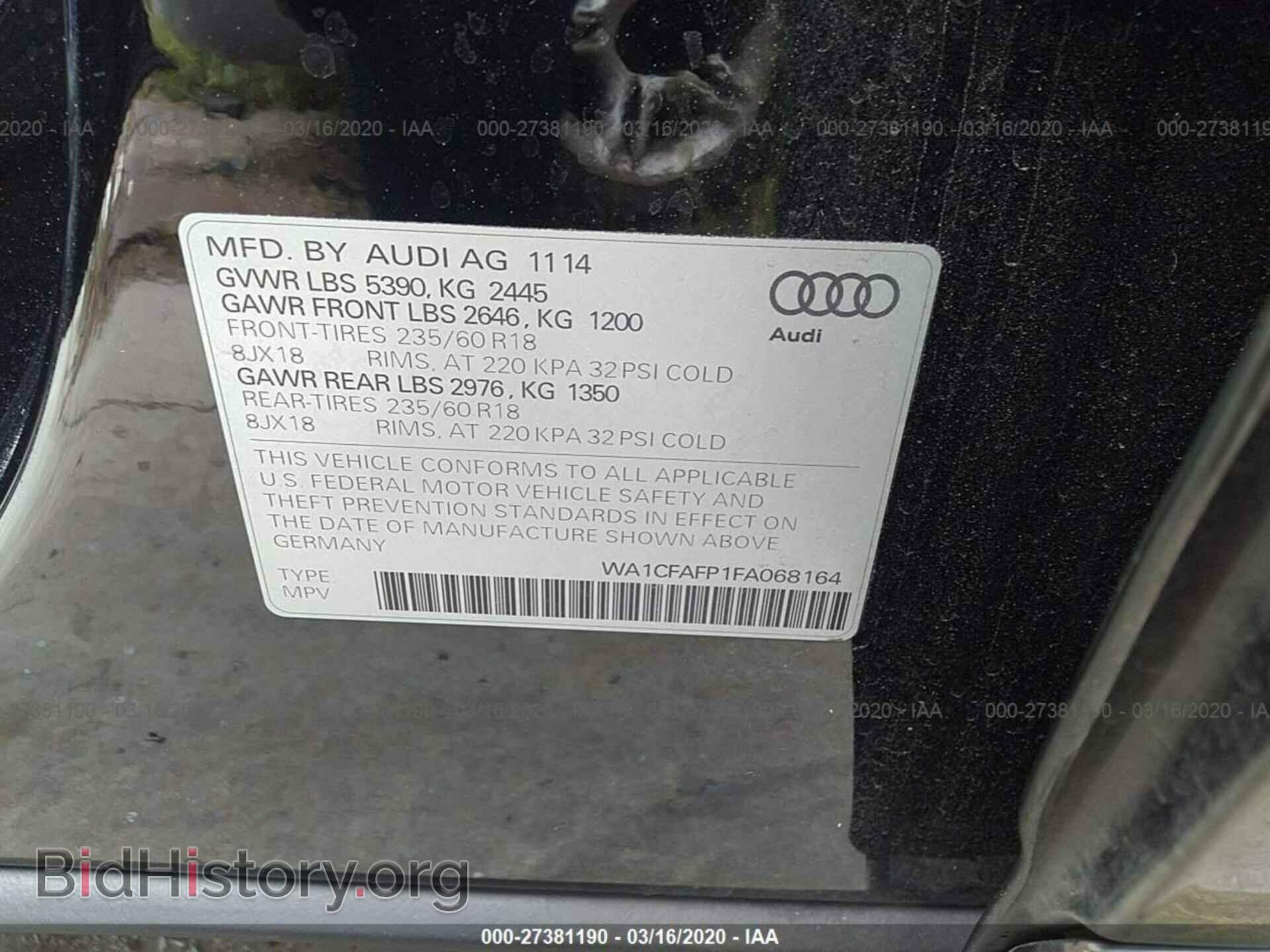 2015 AUDI Q5 - VIN: WA1CFAFP1FA068164 - Photo 9