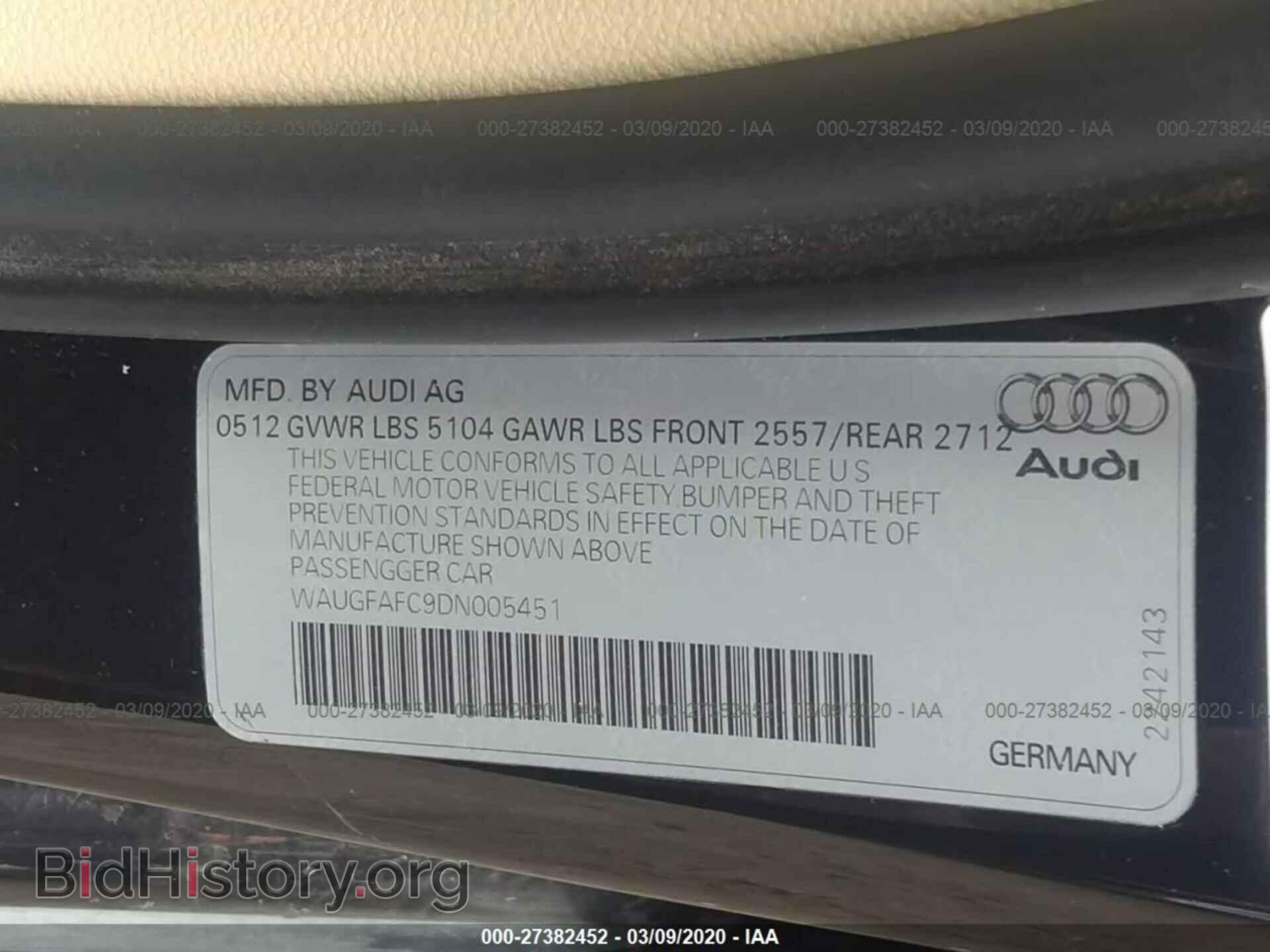 2013 AUDI A6 - VIN: WAUGFAFC9DN005451 - Photo 9