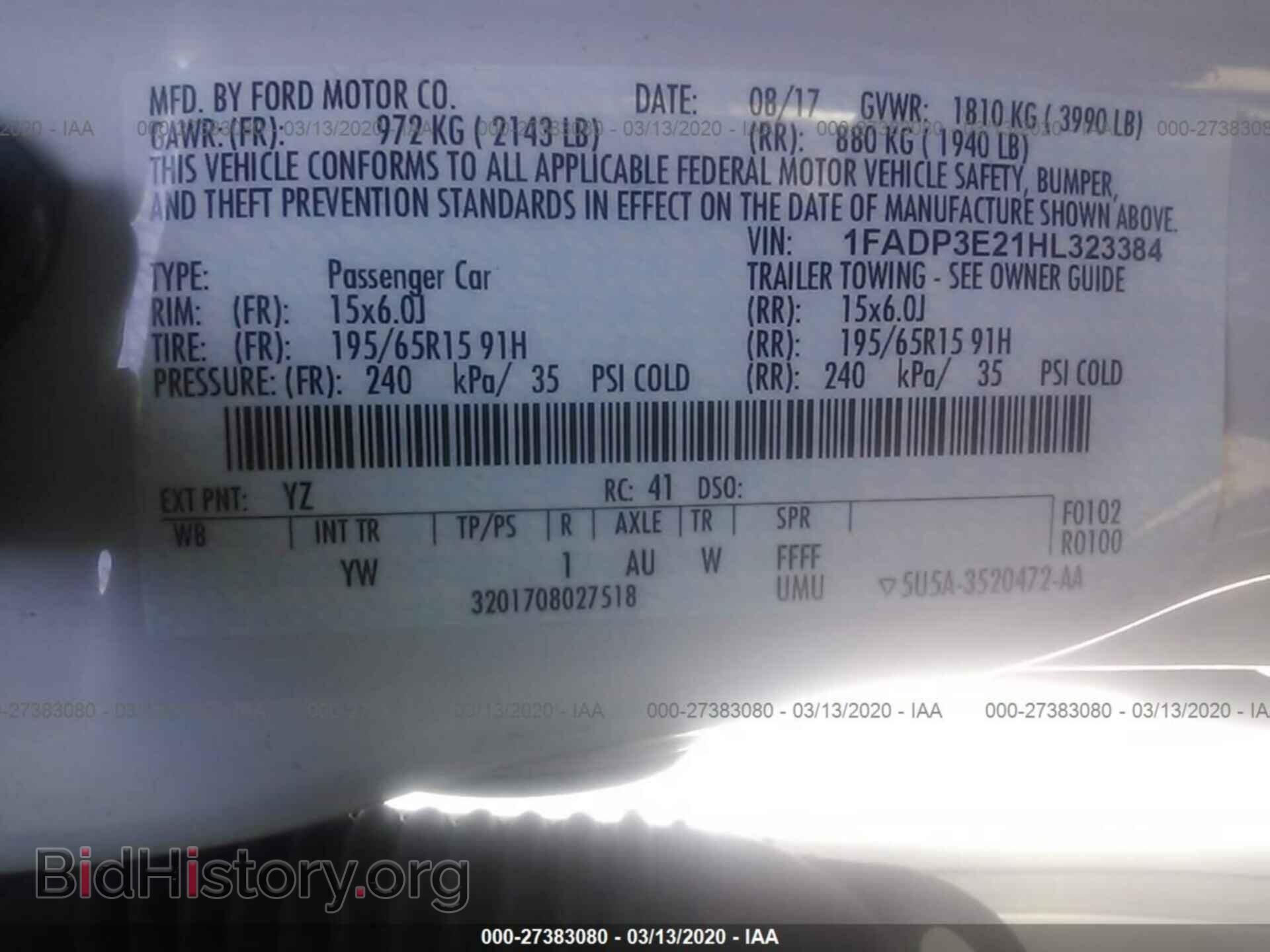 2017 FORD FOCUS - VIN: 1FADP3E21HL323384 - Фото 9