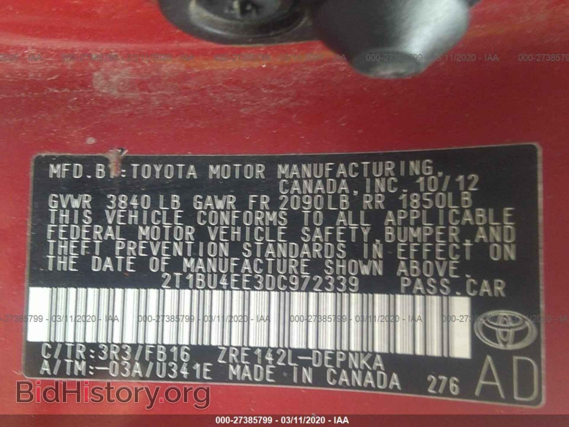2013 TOYOTA COROLLA - VIN: 2T1BU4EE3DC972339 - Фото 9