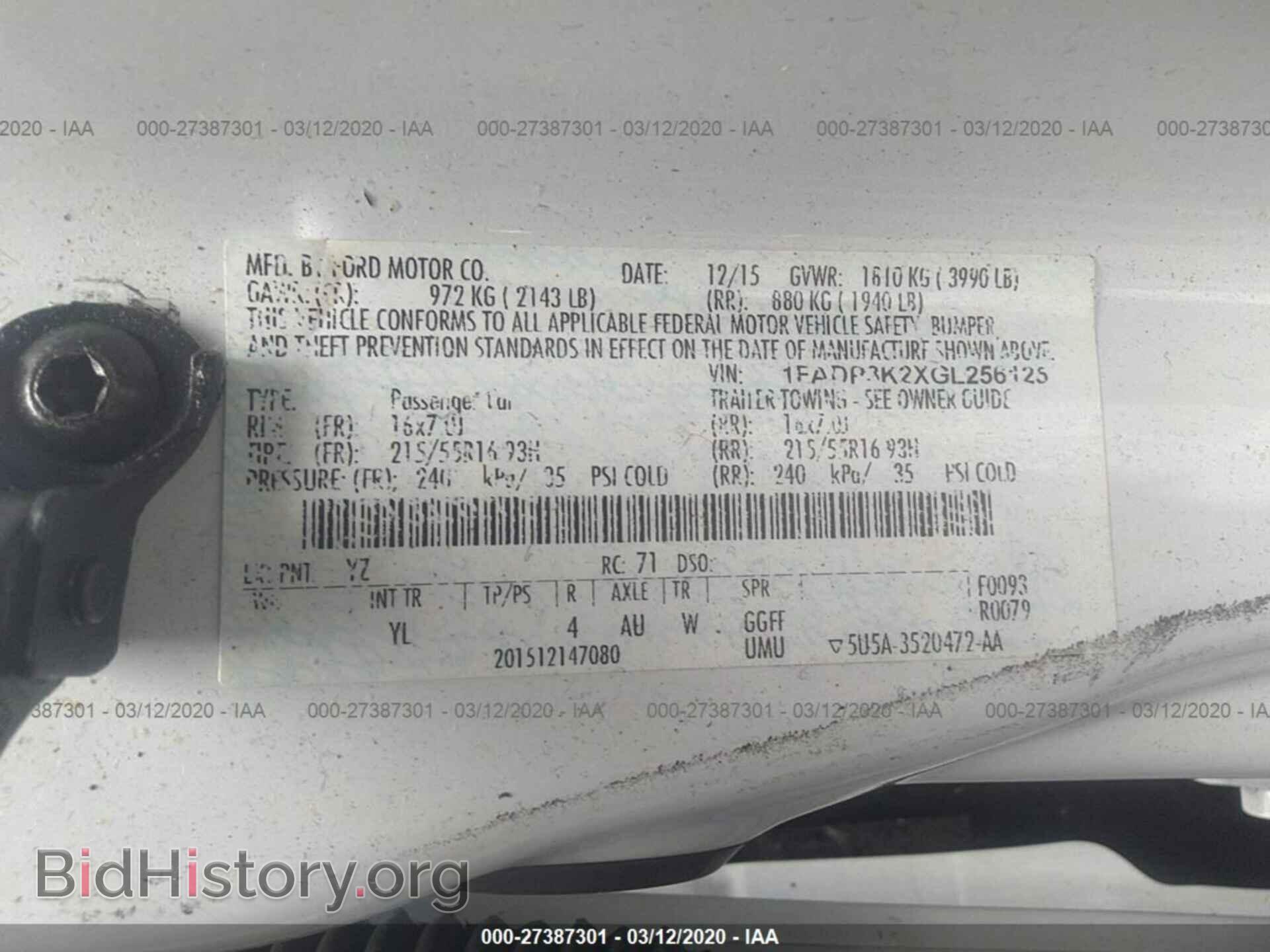2016 FORD FOCUS - VIN: 1FADP3K2XGL256125 - Фото 9