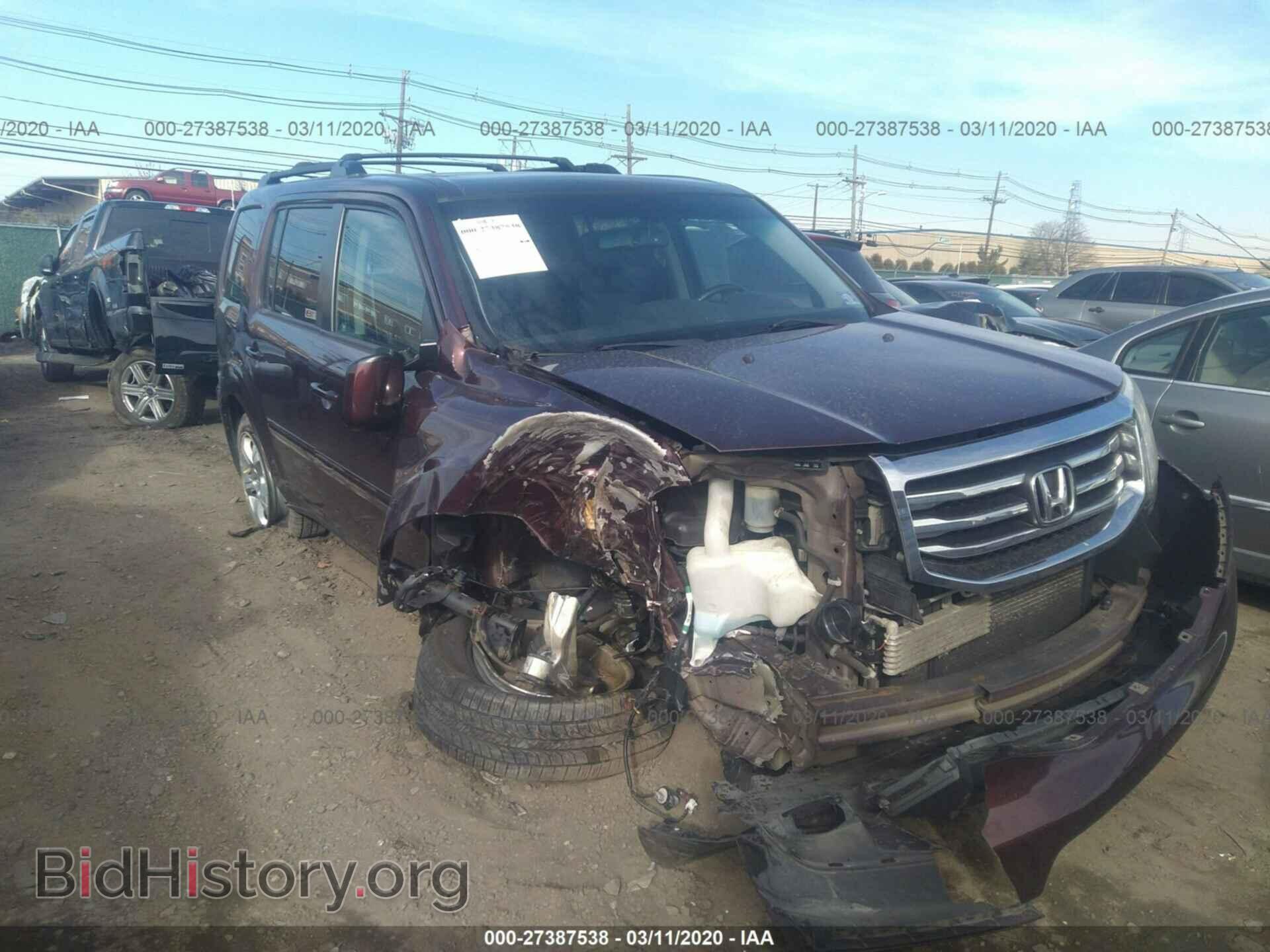 Photo 5FNYF4H56CB077678 - HONDA PILOT 2012