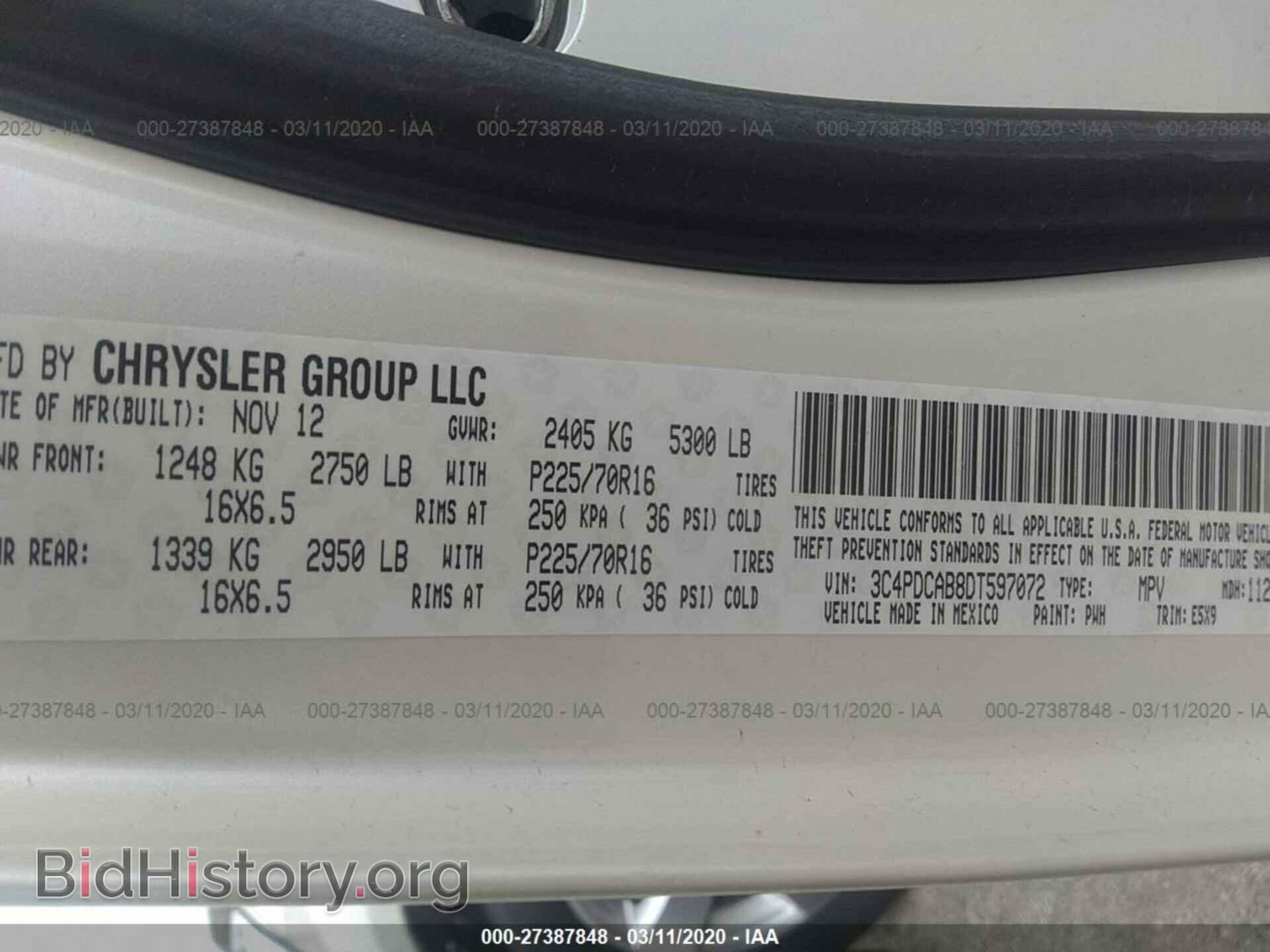 2013 DODGE JOURNEY - VIN: 3C4PDCAB8DT597072 - Фото 9