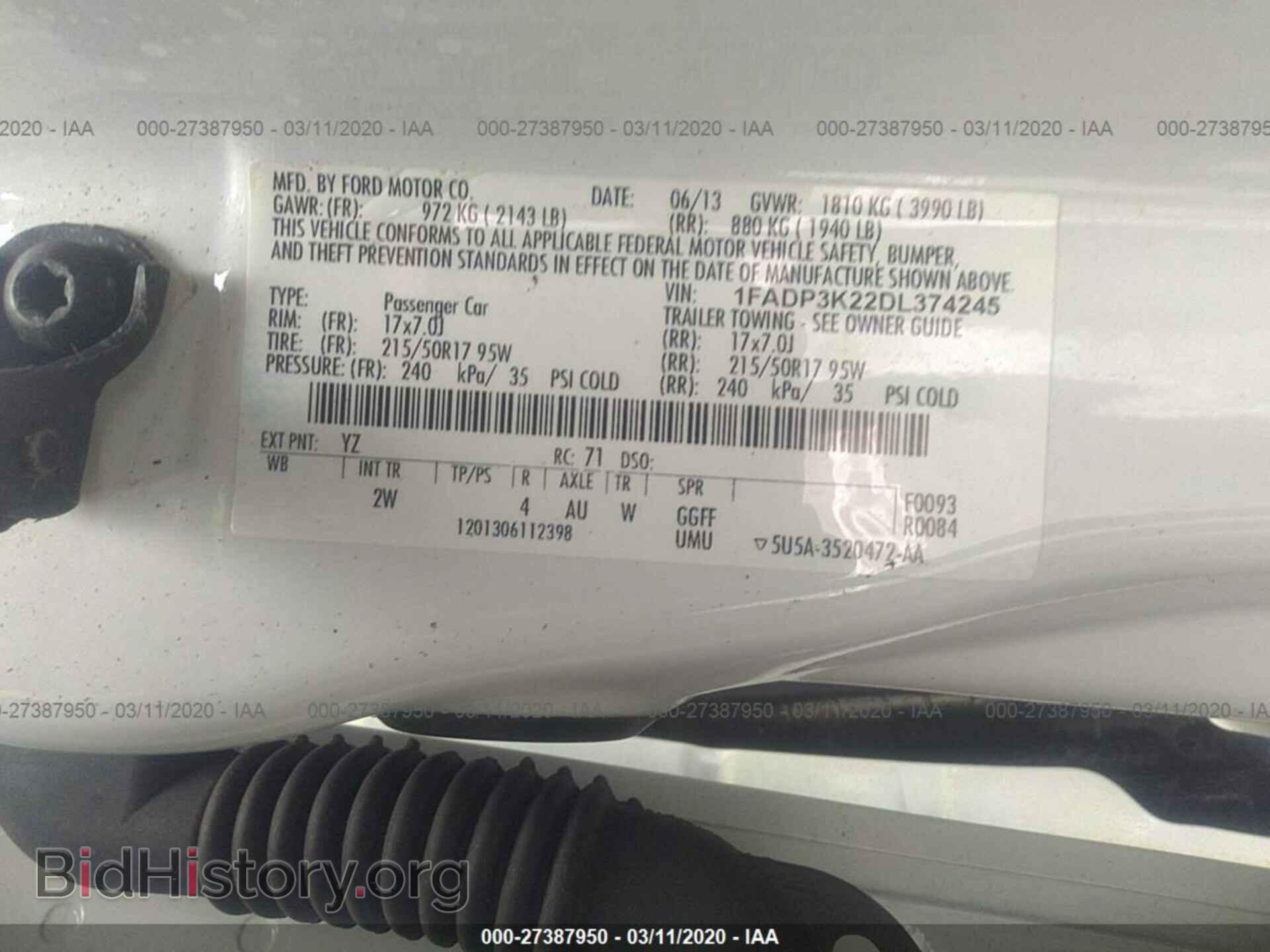 2013 FORD FOCUS - VIN: 1FADP3K22DL374245 - Photo 9