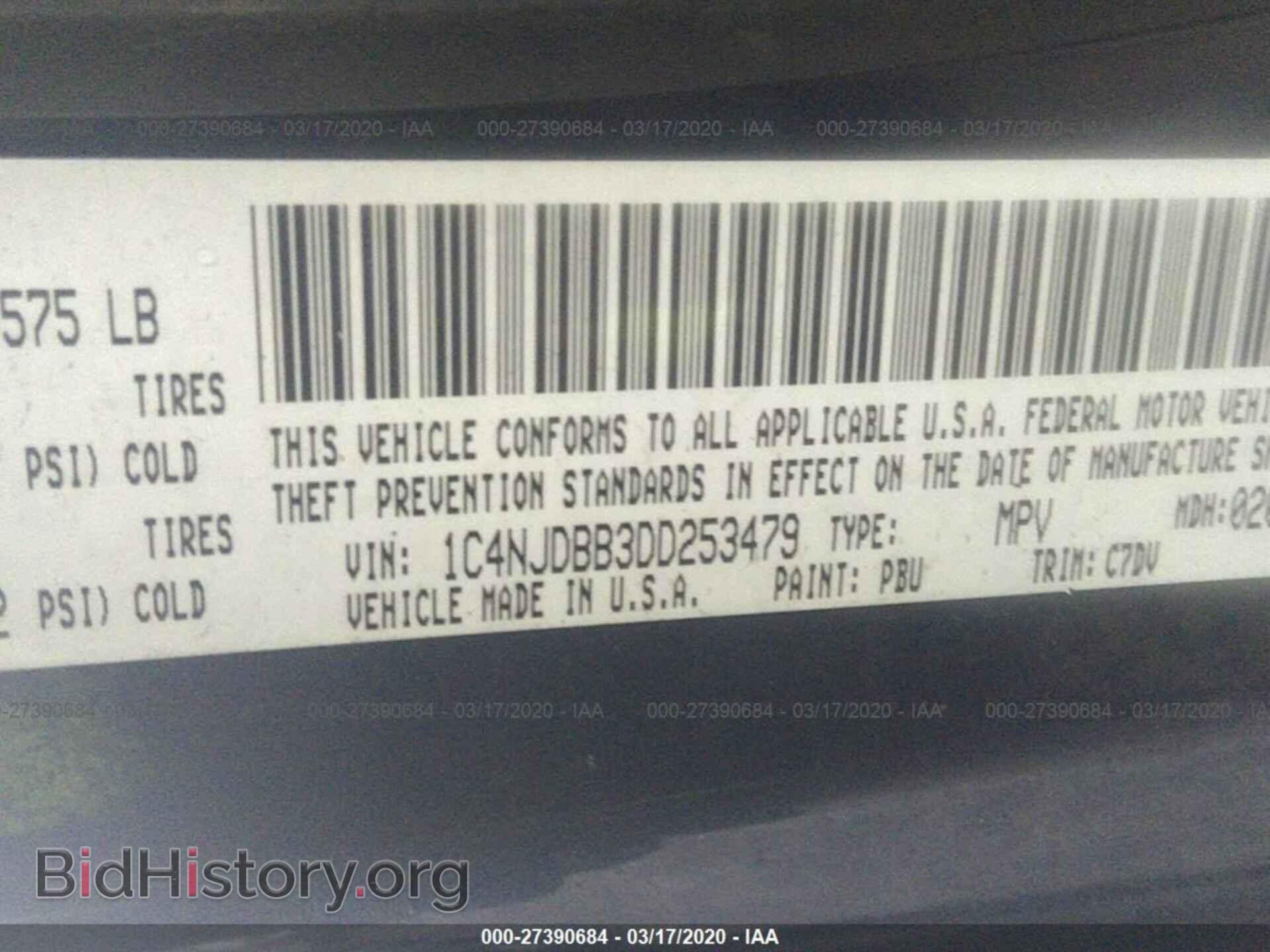 2013 JEEP COMPASS - VIN: 1C4NJDBB3DD253479 - Фото 9