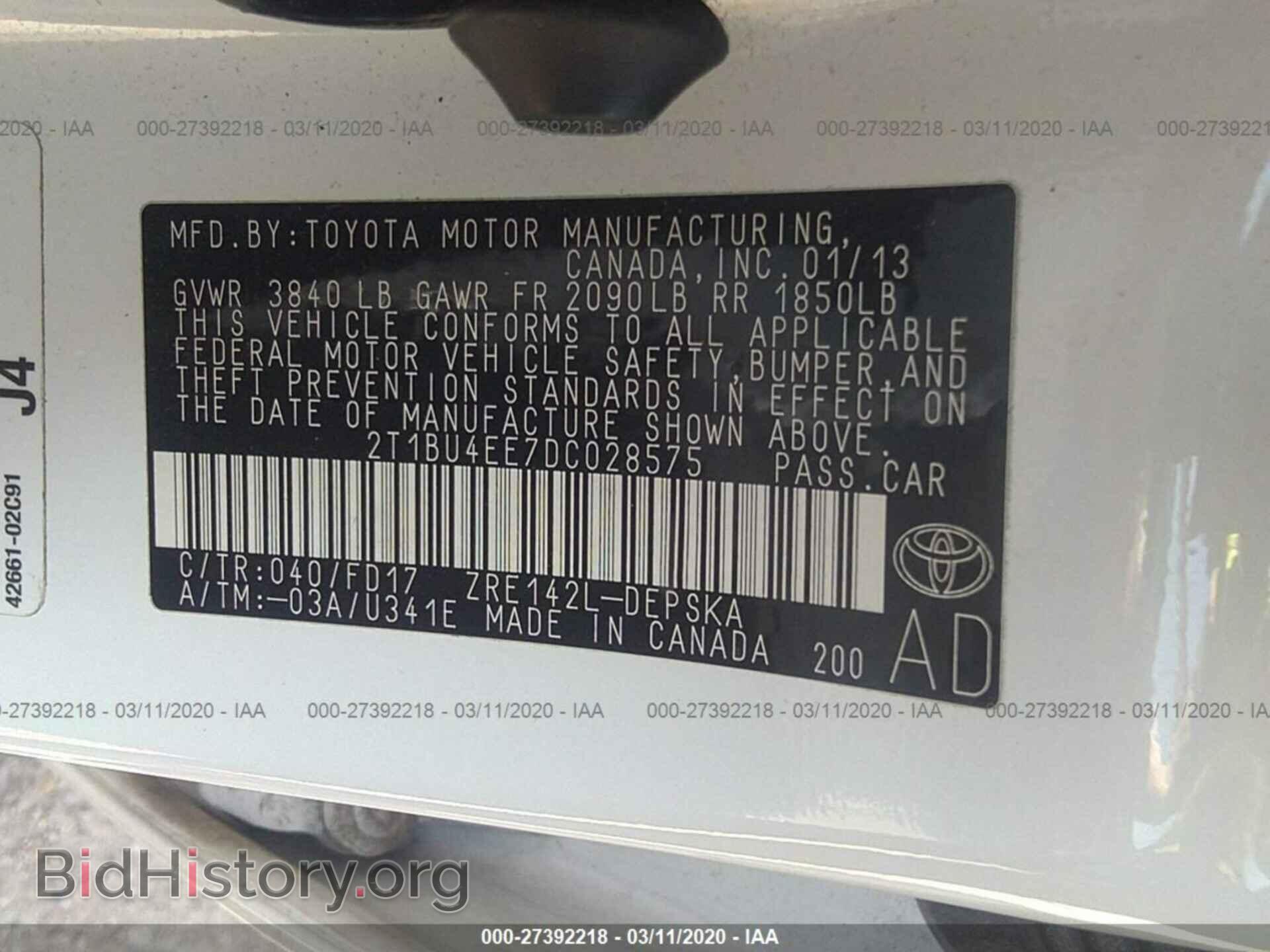 2013 TOYOTA COROLLA - VIN: 2T1BU4EE7DC028575 - Фото 9