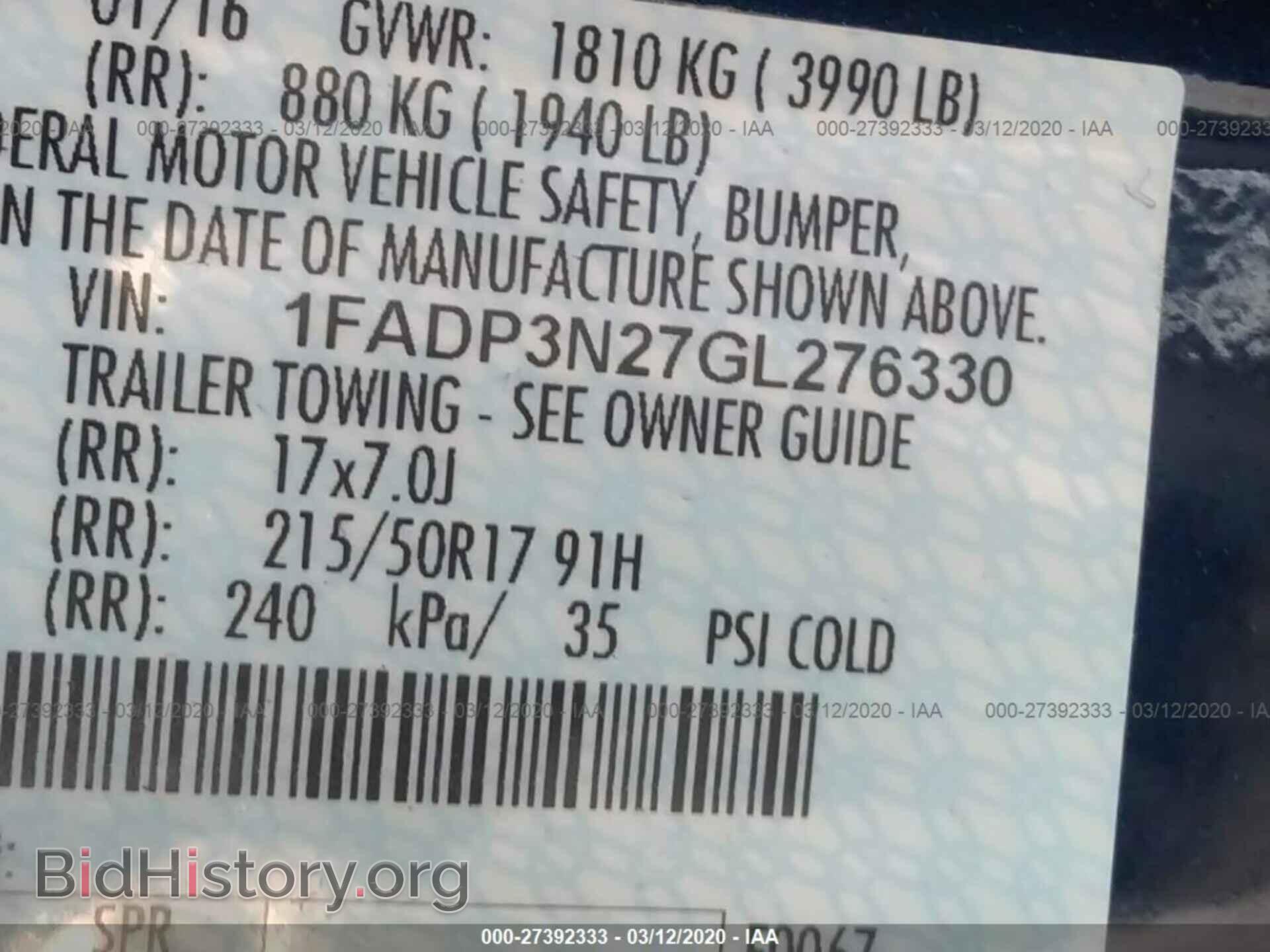 2016 FORD FOCUS - VIN: 1FADP3N27GL276330 - Фото 9