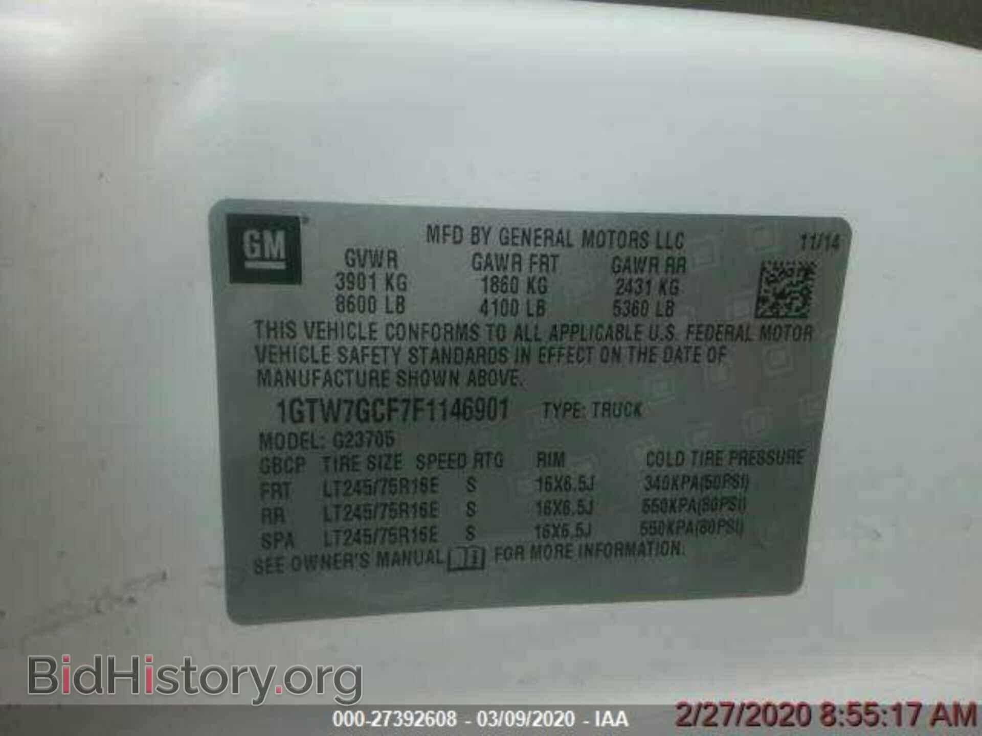 2015 GMC SAVANA - VIN: 1GTW7GCF7F1146901 - Фото 9
