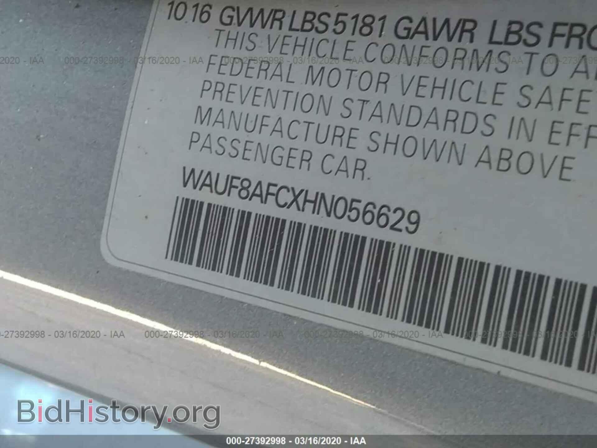 2017 AUDI A6 - VIN: WAUF8AFCXHN056629 - Фото 9