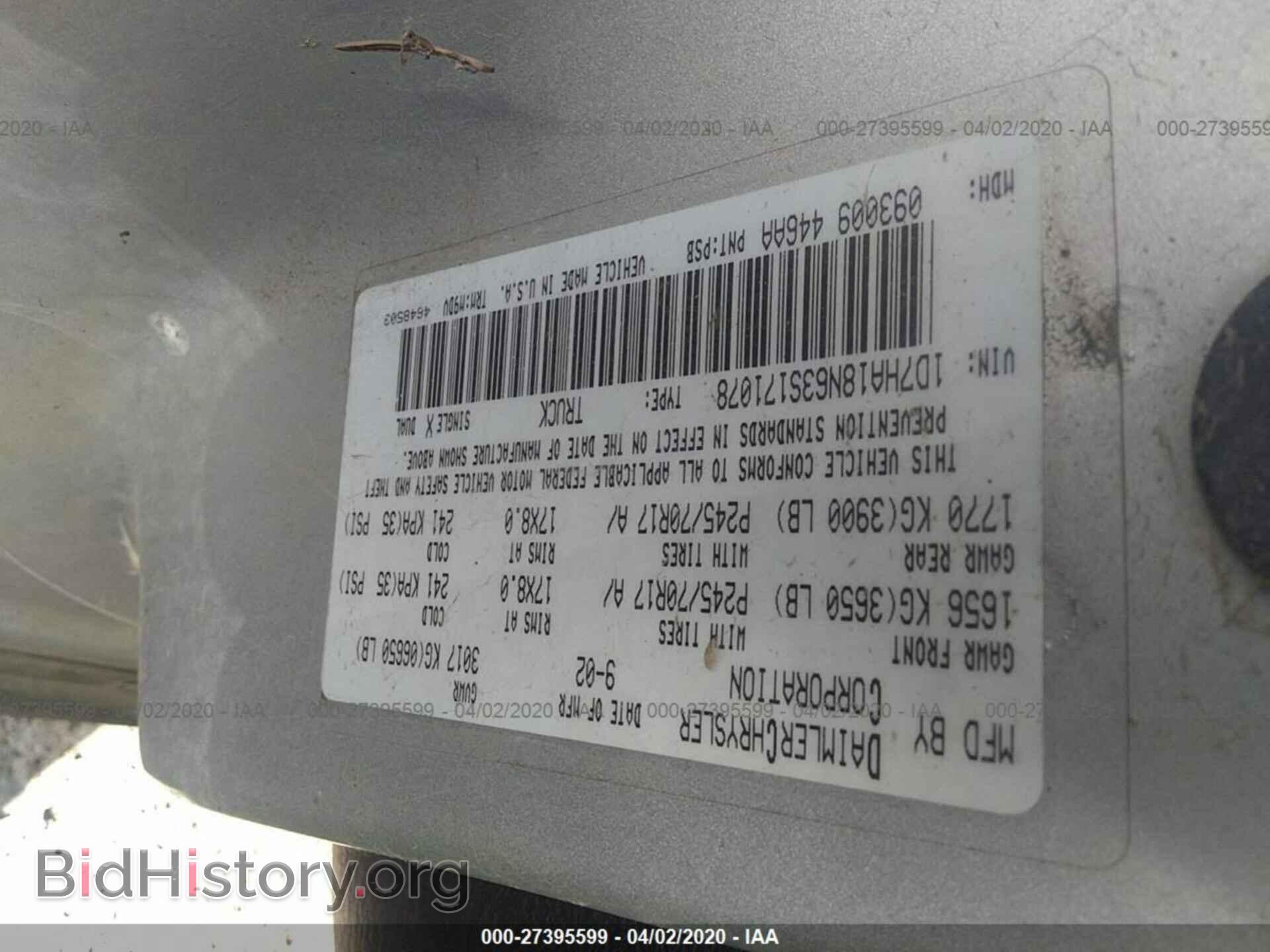 2003 DODGE RAM 1500 - VIN: 1D7HA18N63S171078 - Photo 9