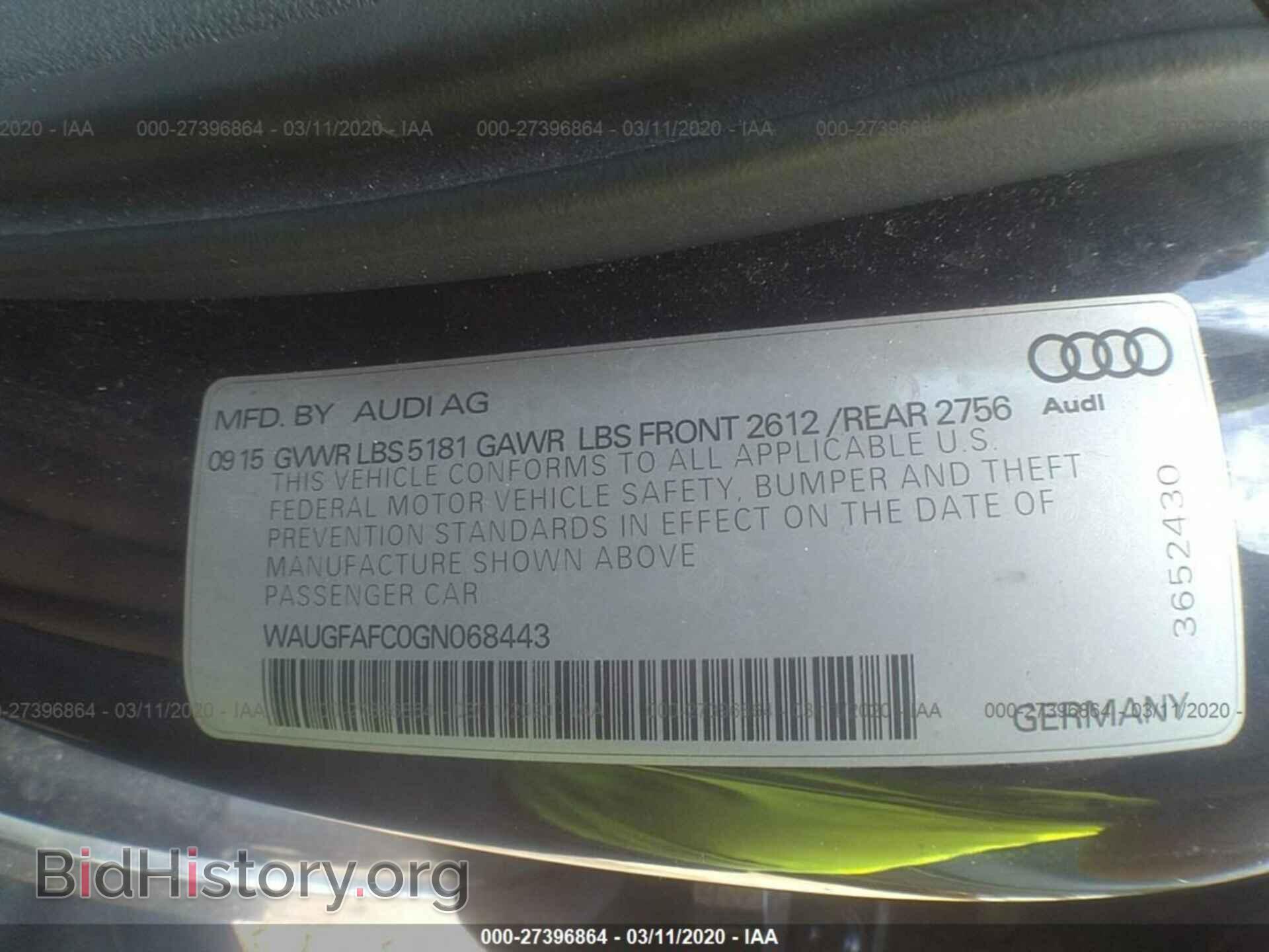2016 AUDI A6 - VIN: WAUGFAFC0GN068443 - Photo 9