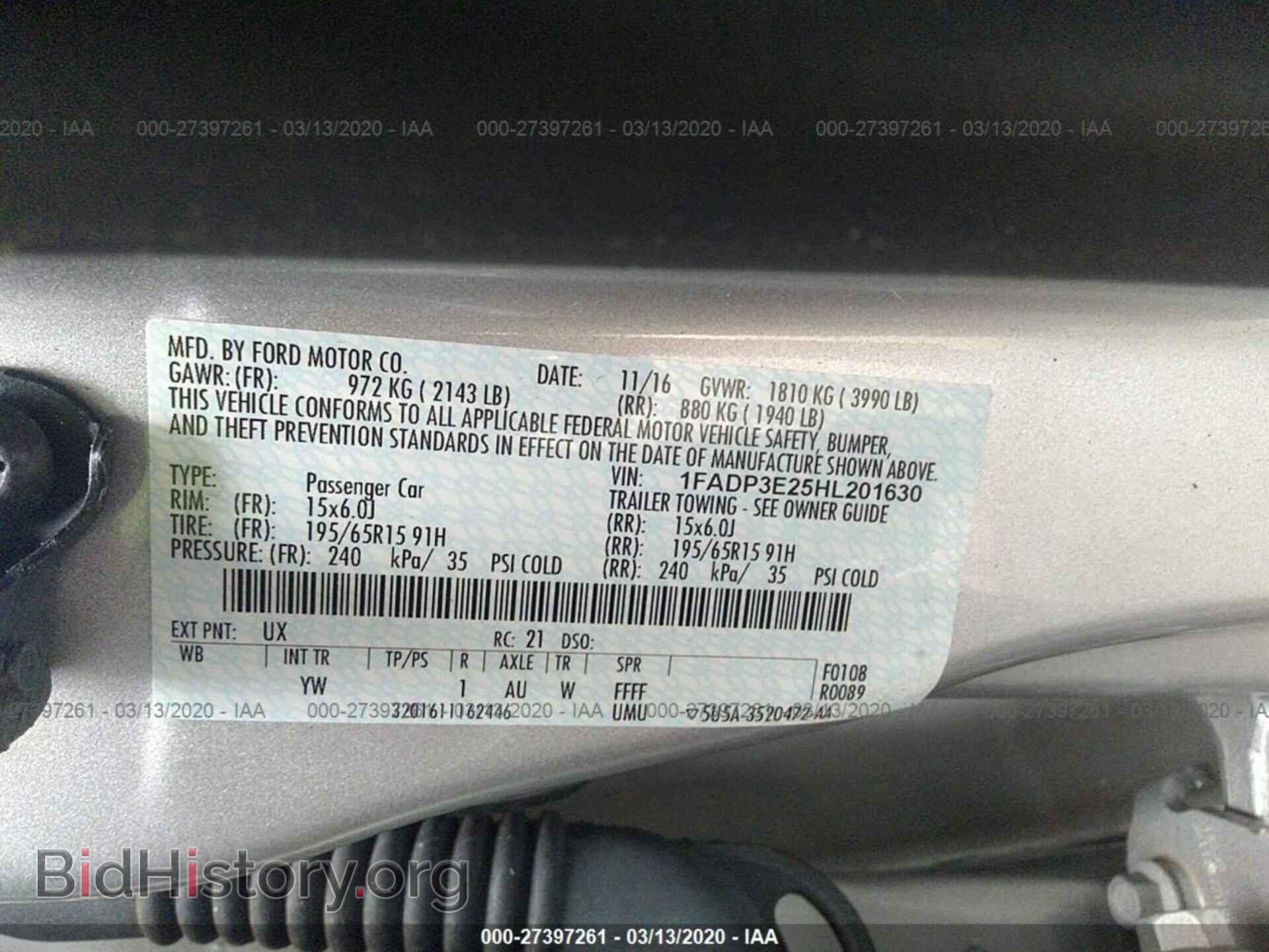 2017 FORD FOCUS - VIN: 1FADP3E25HL201630 - Фото 9
