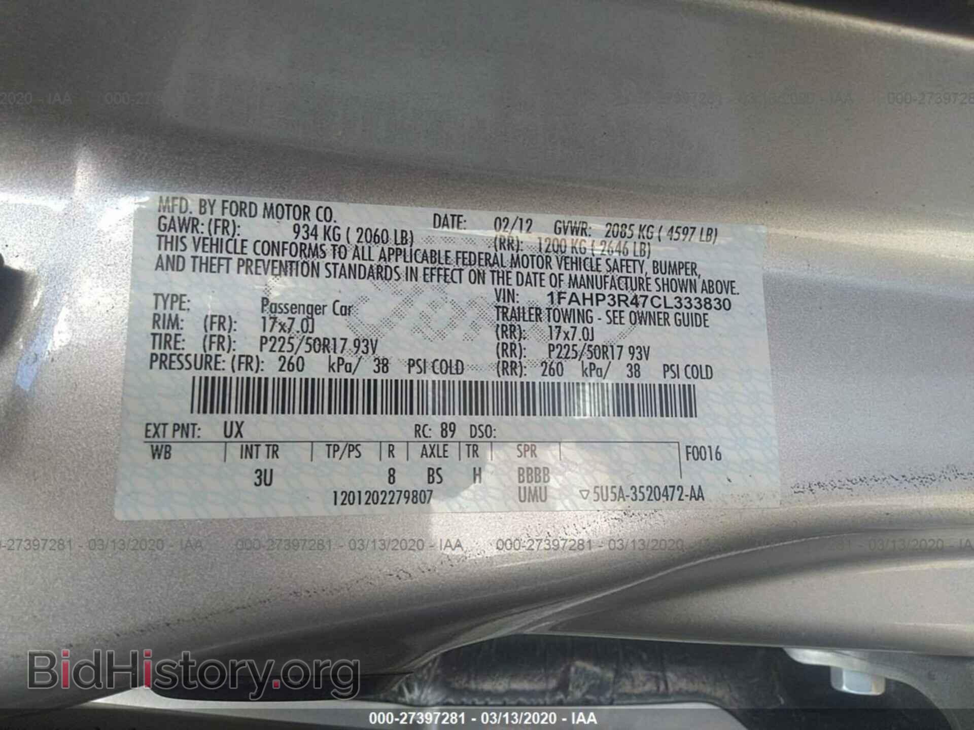 2012 FORD FOCUS - VIN: 1FAHP3R47CL333830 - Фото 9