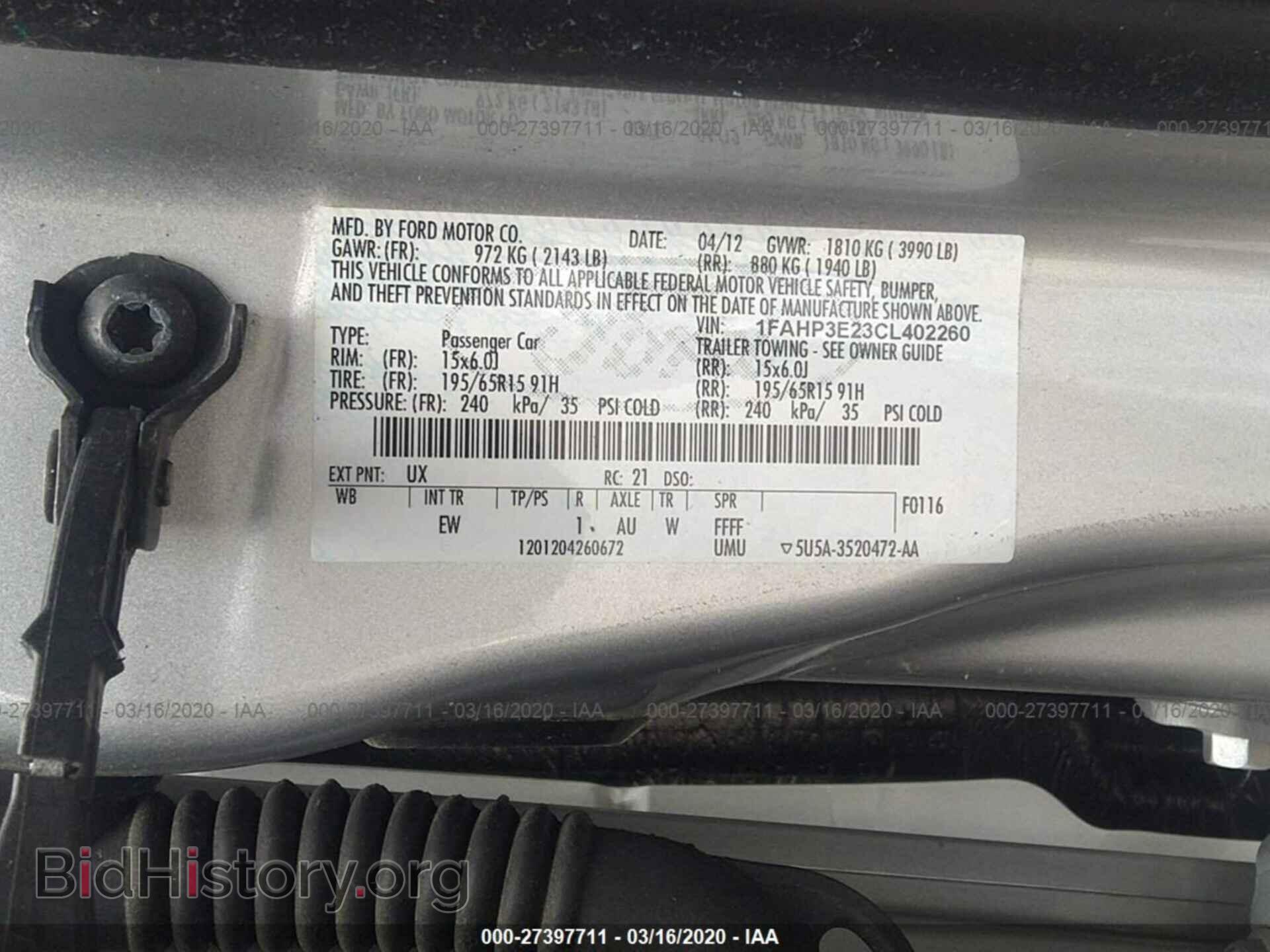 2012 FORD FOCUS - VIN: 1FAHP3E23CL402260 - Photo 9
