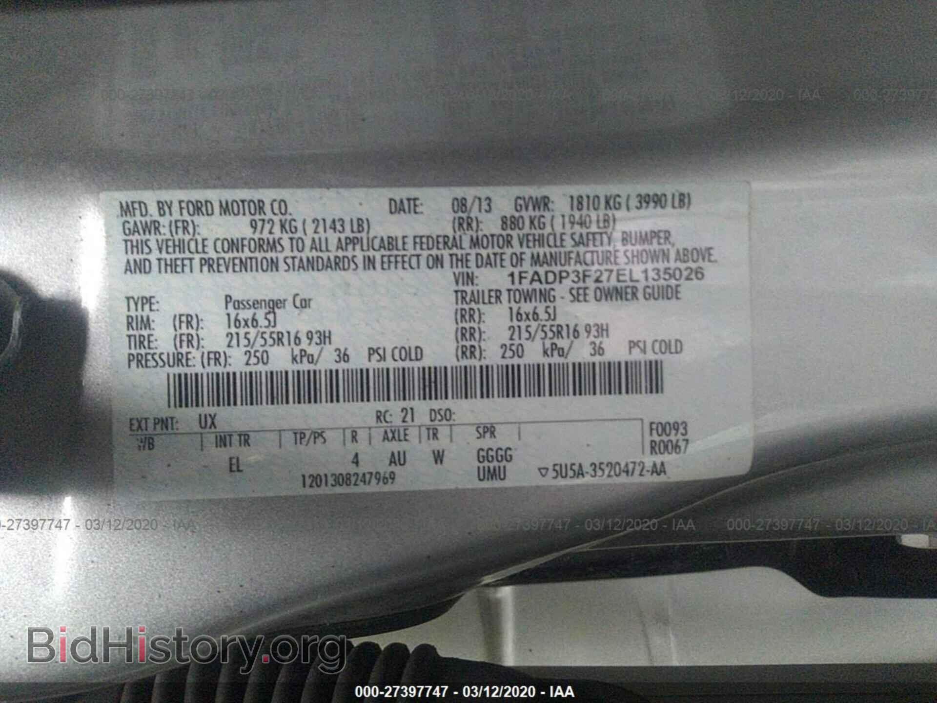2014 FORD FOCUS - VIN: 1FADP3F27EL135026 - Фото 9