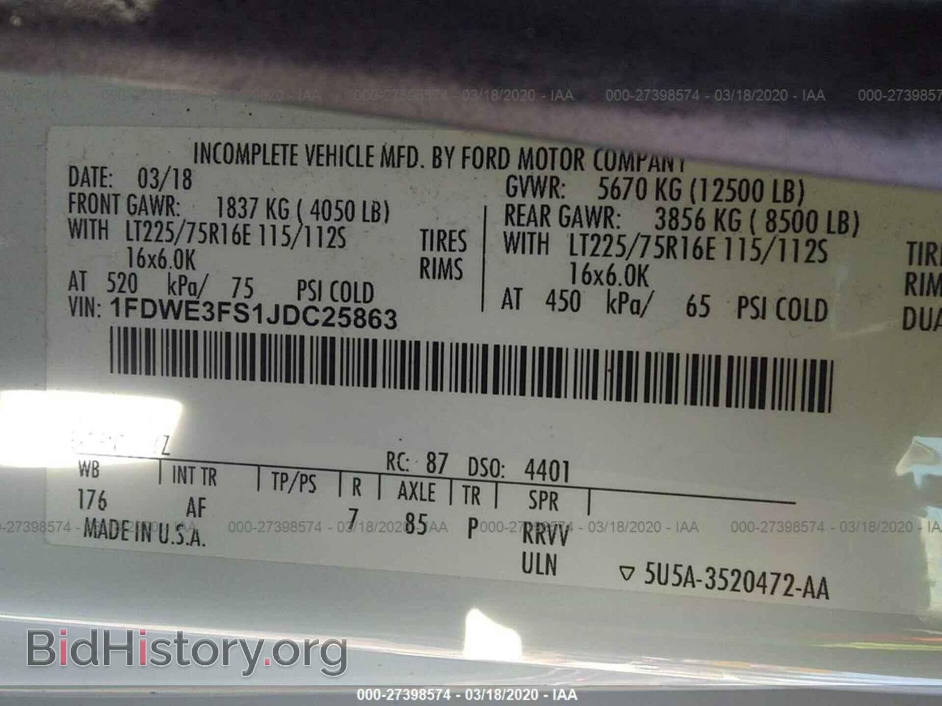 2018 FORD ECONOLINE - VIN: 1FDWE3FS1JDC25863 - Фото 9