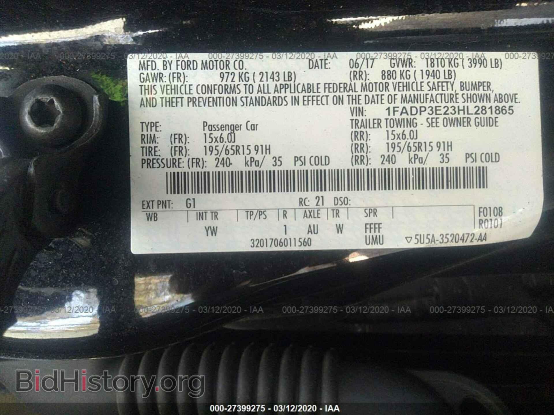 2017 FORD FOCUS - VIN: 1FADP3E23HL281865 - Photo 9