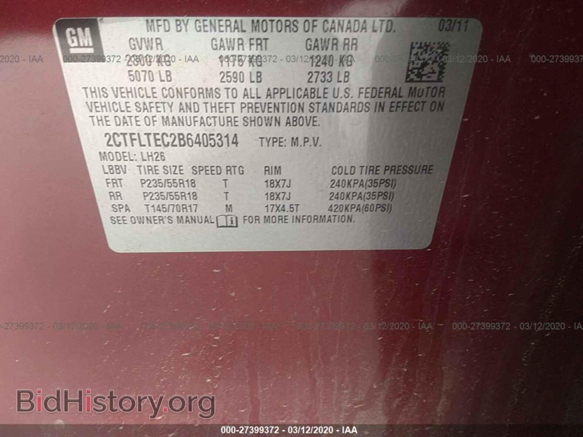 2011 GMC TERRAIN - VIN: 2CTFLTEC2B6405314 - Photo 9
