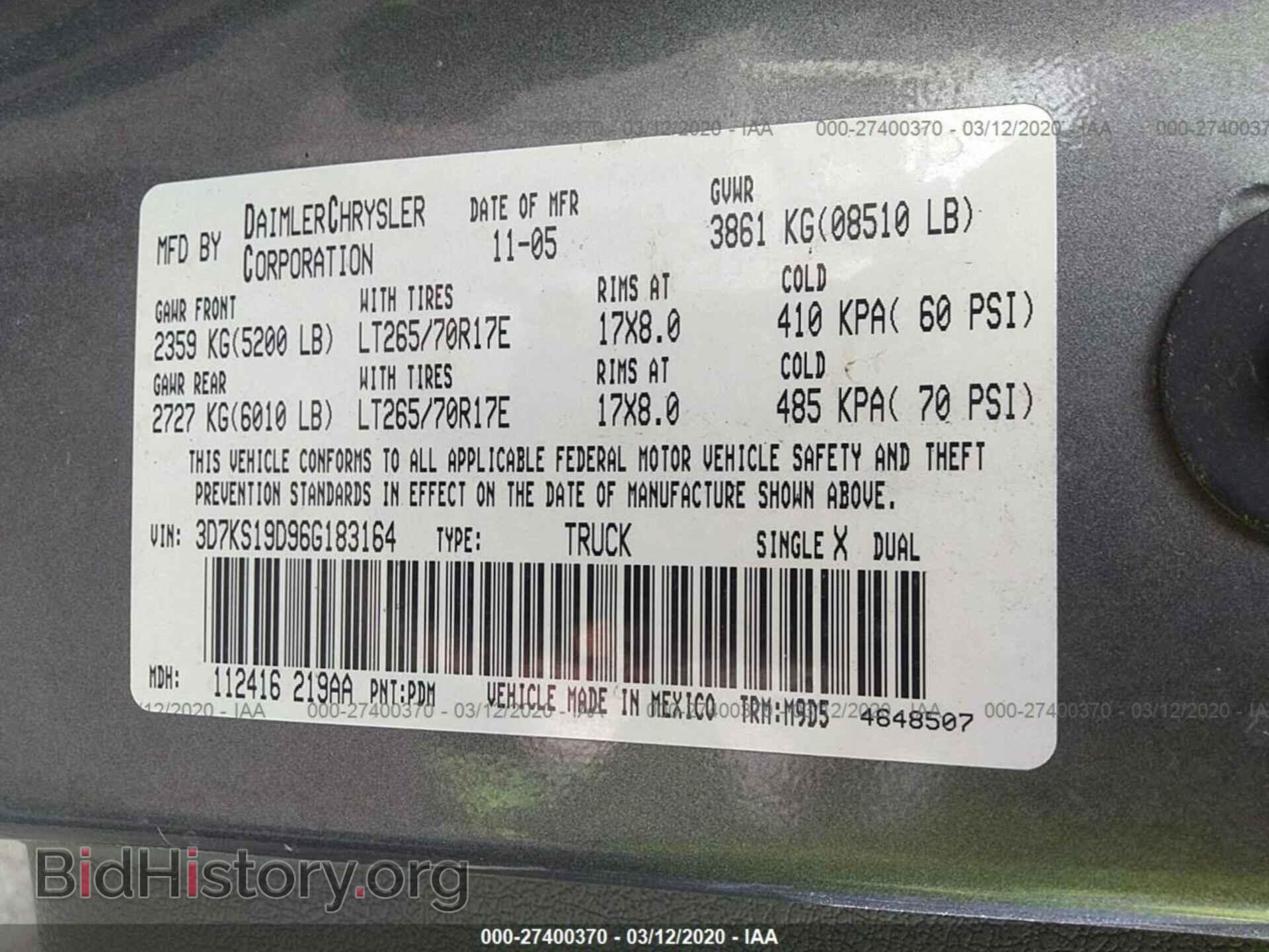 2006 DODGE RAM 1500 - VIN: 3D7KS19D96G183164 - Фото 9