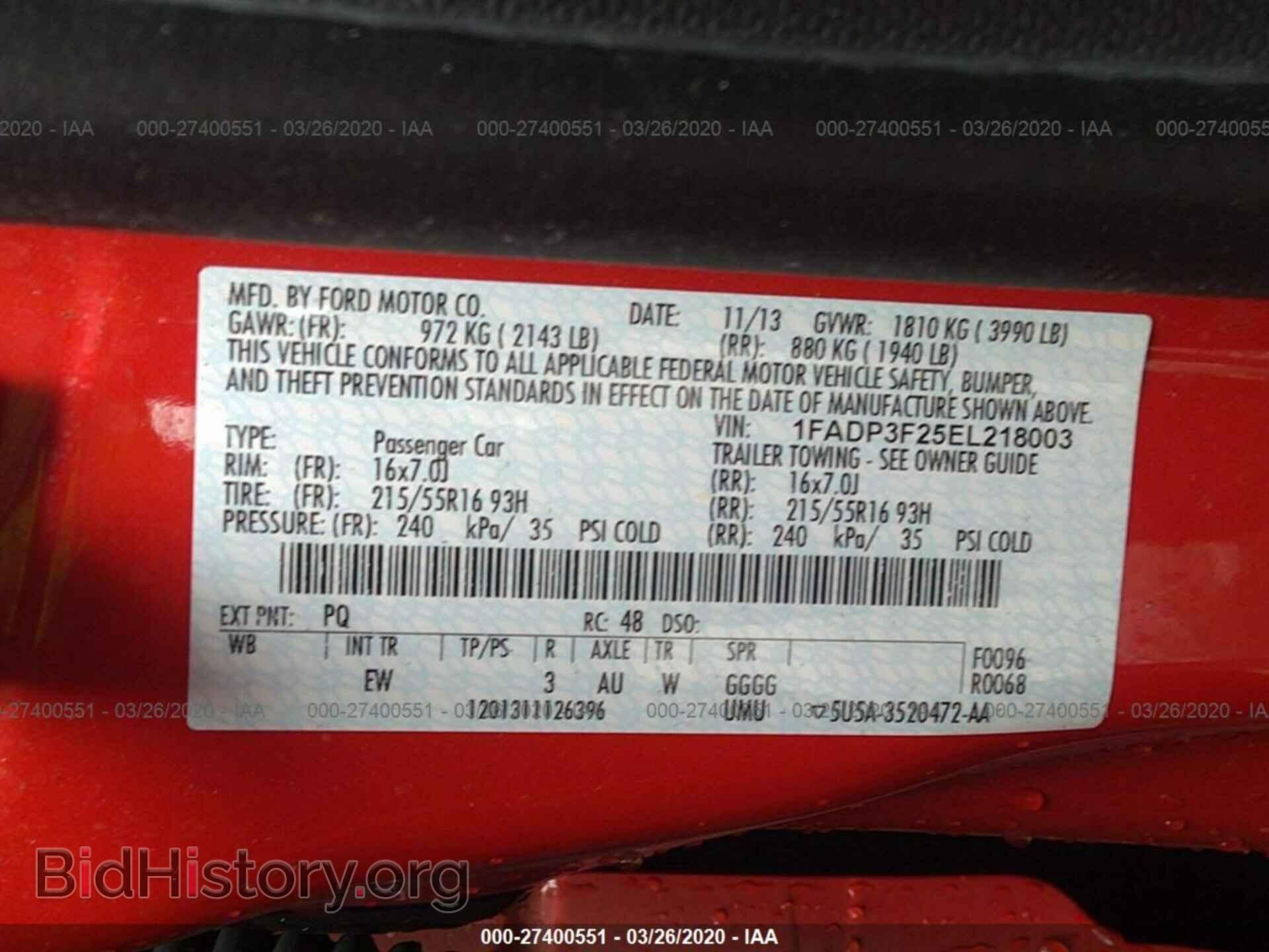 2014 FORD FOCUS - VIN: 1FADP3F25EL218003 - Фото 9