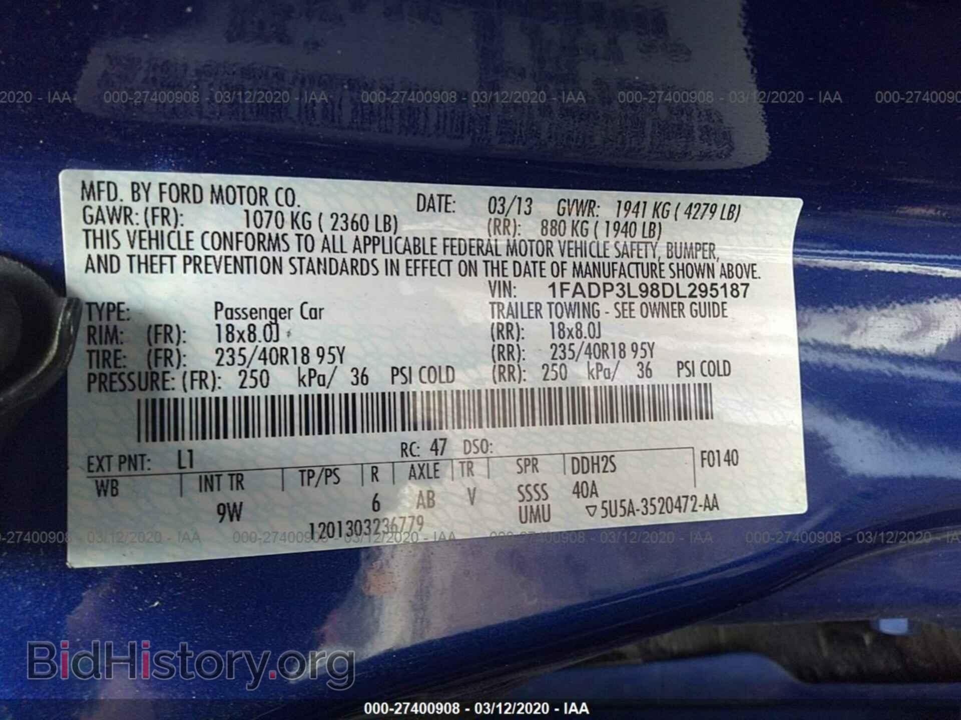 2013 FORD FOCUS - VIN: 1FADP3L98DL295187 - Фото 9