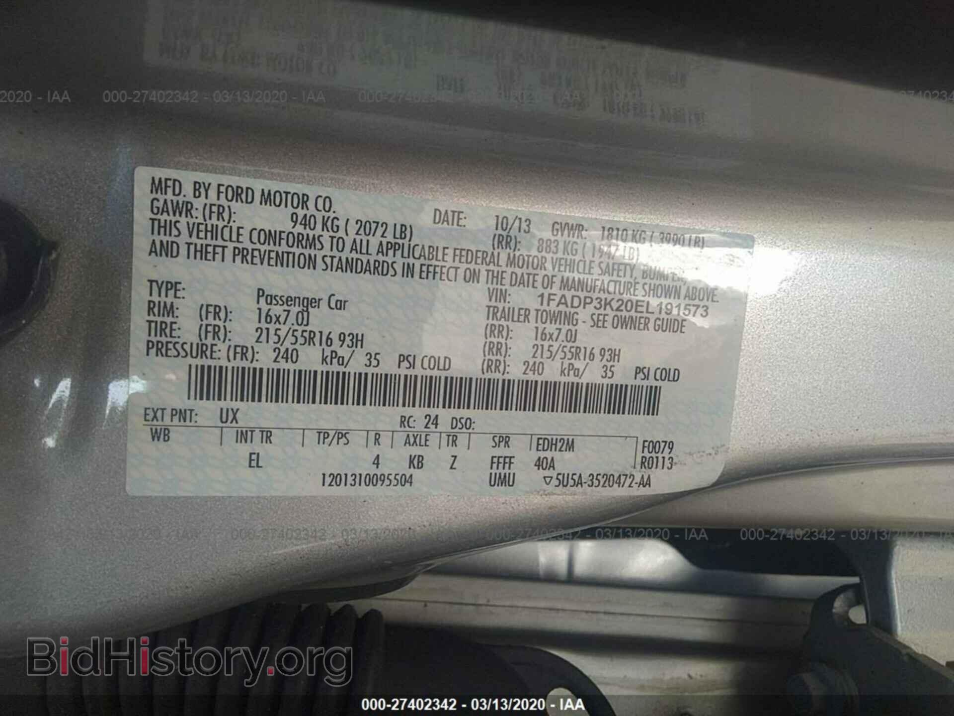 2014 FORD FOCUS - VIN: 1FADP3K20EL191573 - Photo 9