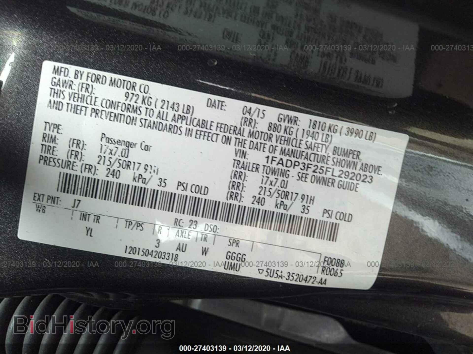 2015 FORD FOCUS - VIN: 1FADP3F25FL292023 - Фото 9