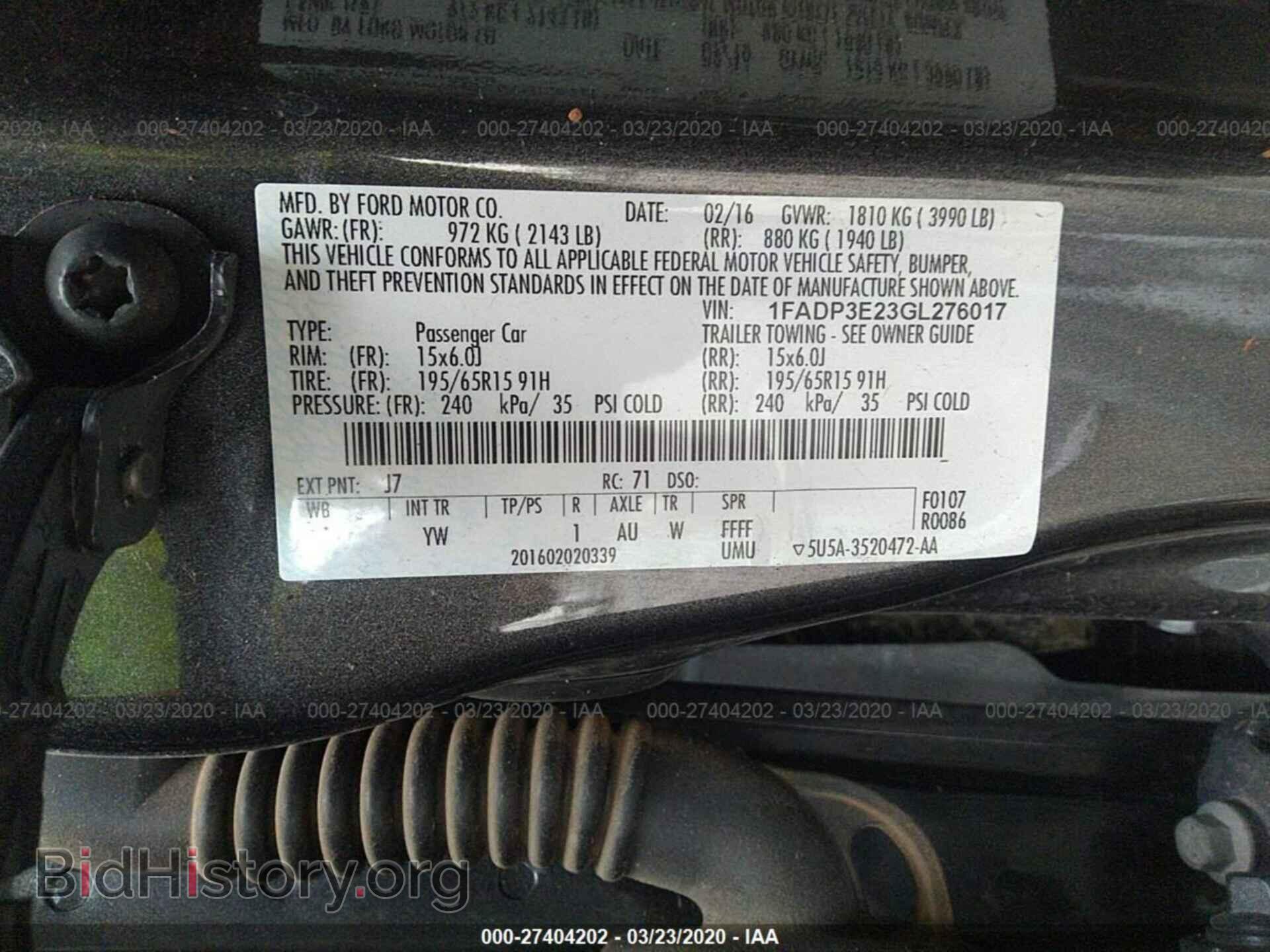 2016 FORD FOCUS - VIN: 1FADP3E23GL276017 - Фото 9