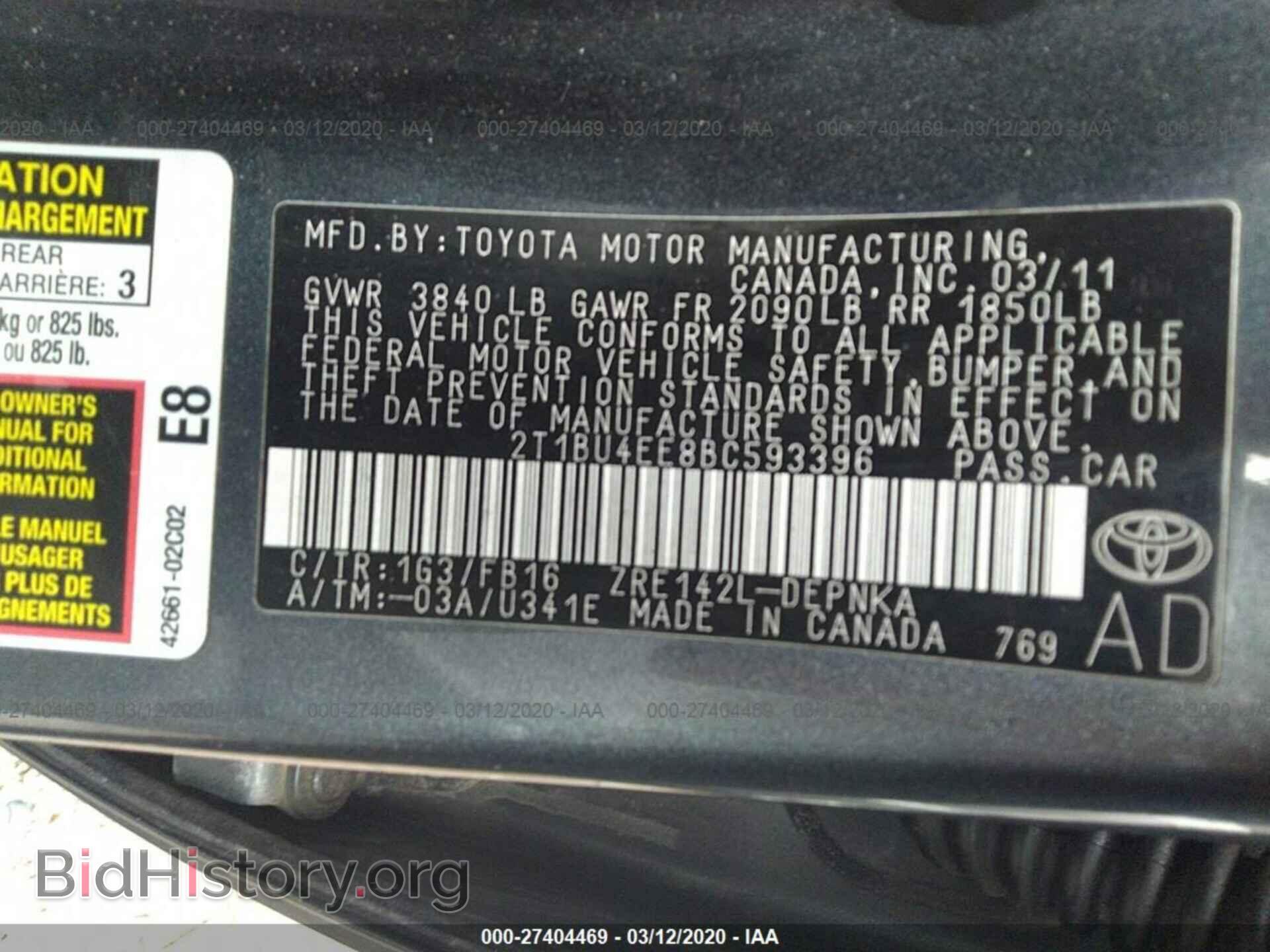 2011 TOYOTA COROLLA - VIN: 2T1BU4EE8BC593396 - Photo 9