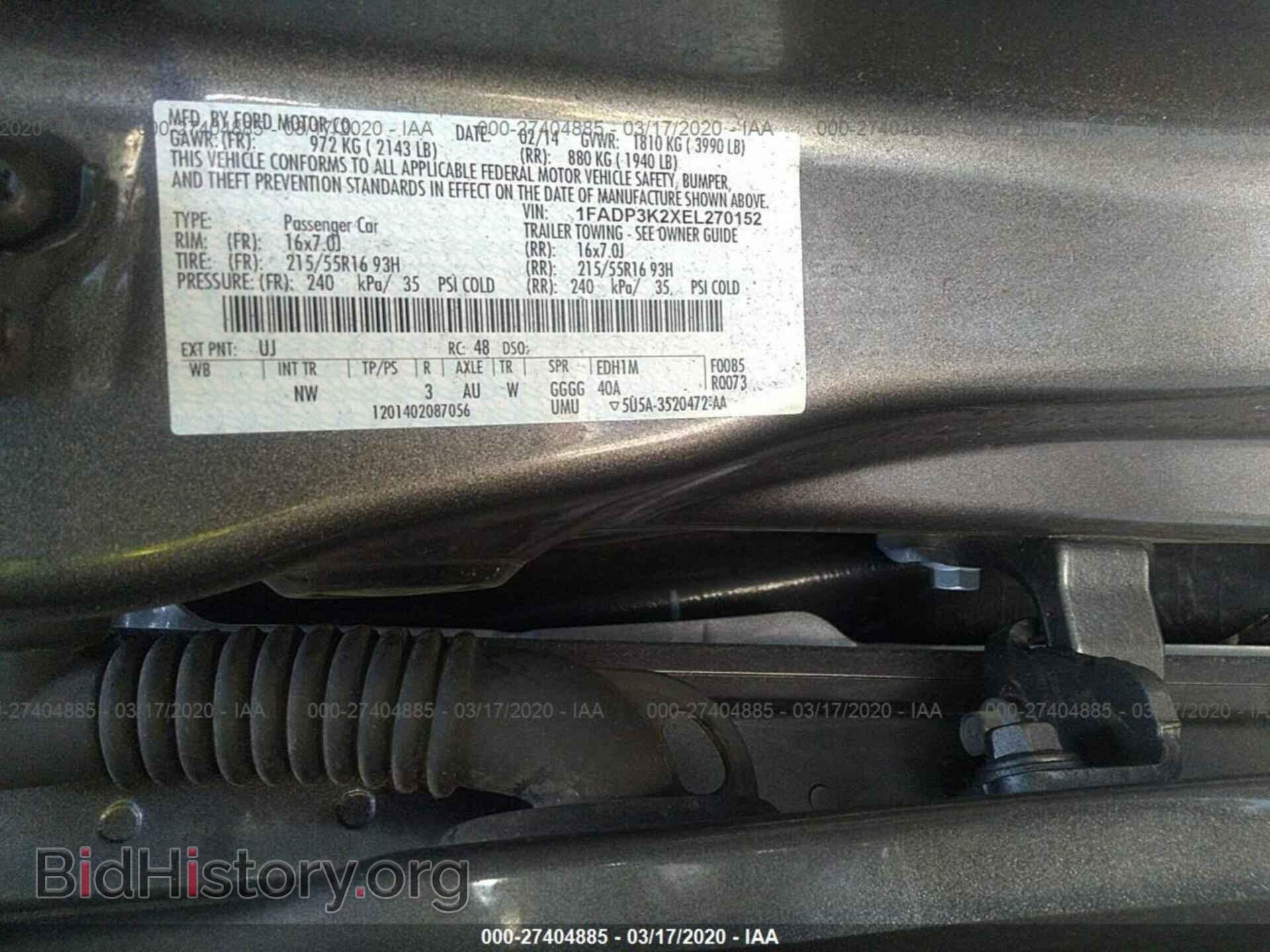 2014 FORD FOCUS - VIN: 1FADP3K2XEL270152 - Фото 9